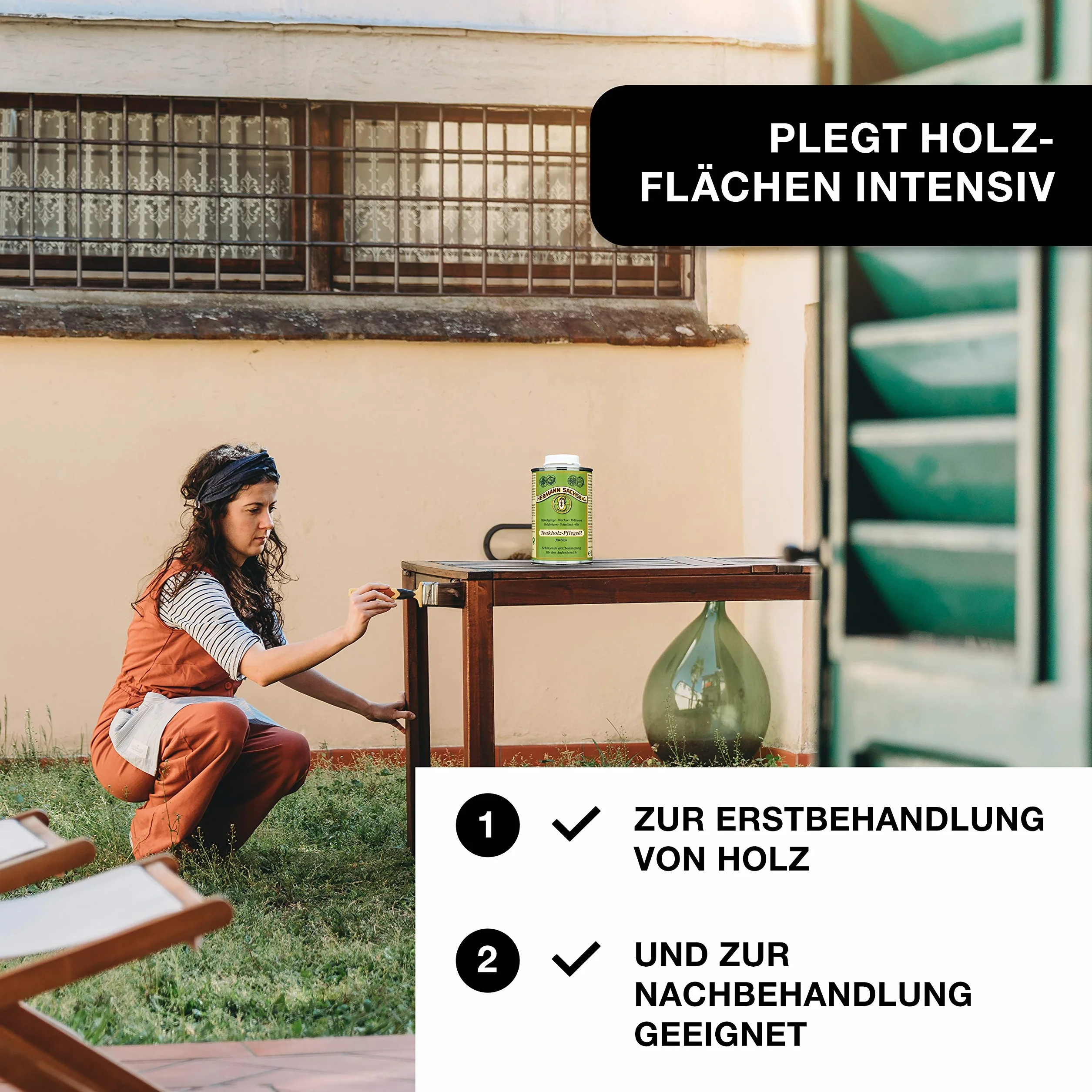 Olio per legno di teak 0,5 l per esterni protezione legno mobili giardino