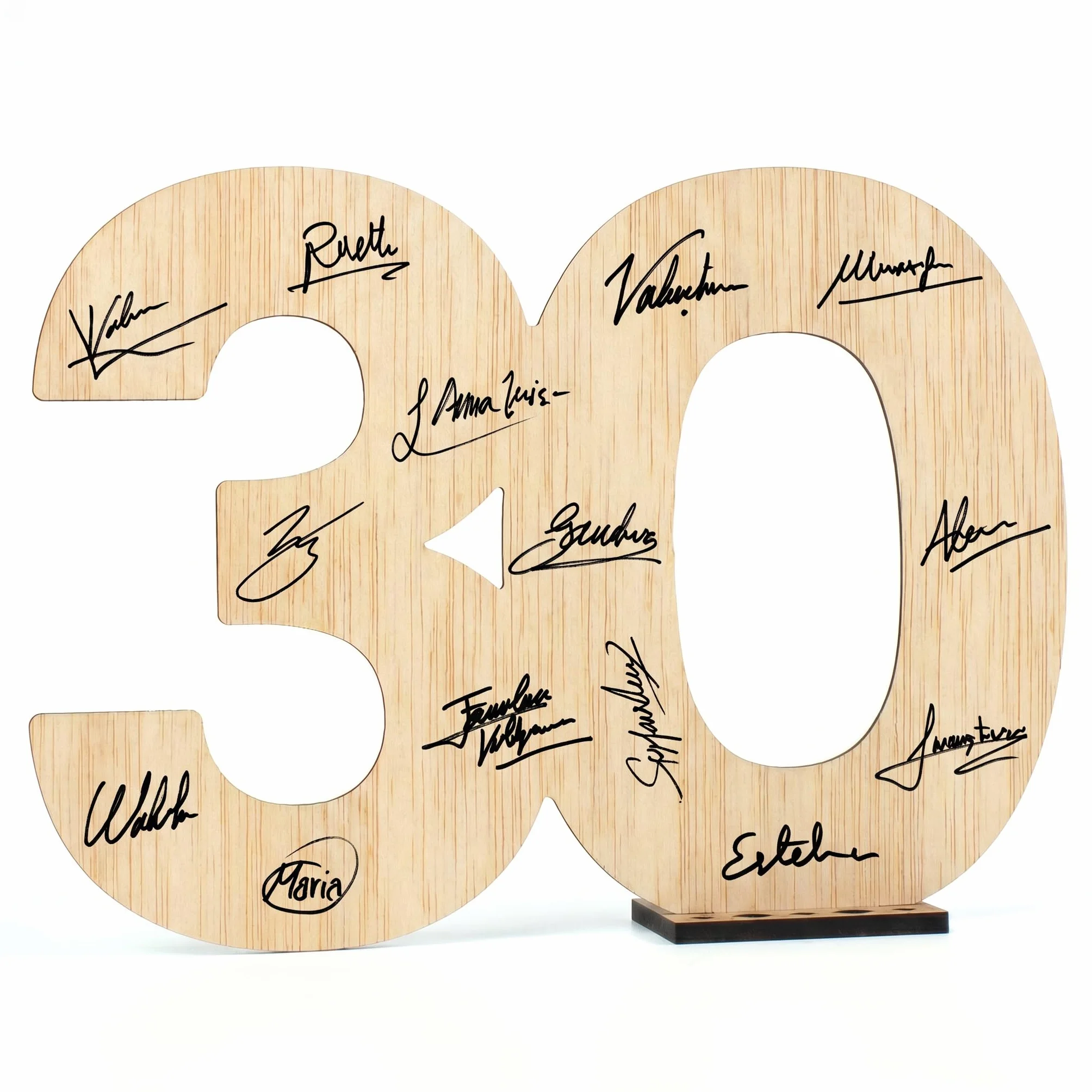 CONTRAXT Biglietto Auguri 30 Anni legno, Idee regalo Compleanno donna uomo