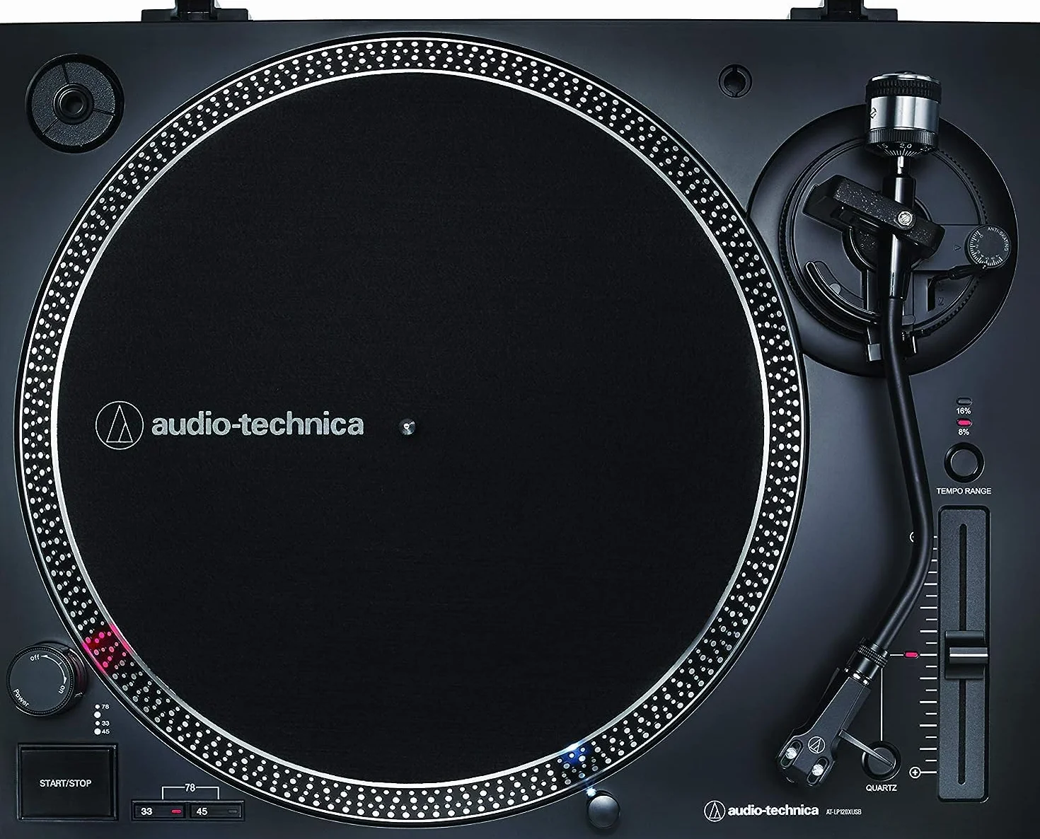 Audio-Technica AT-LP120X Giradischi a Trasmissione Diretta, Nero, Analogico e USB