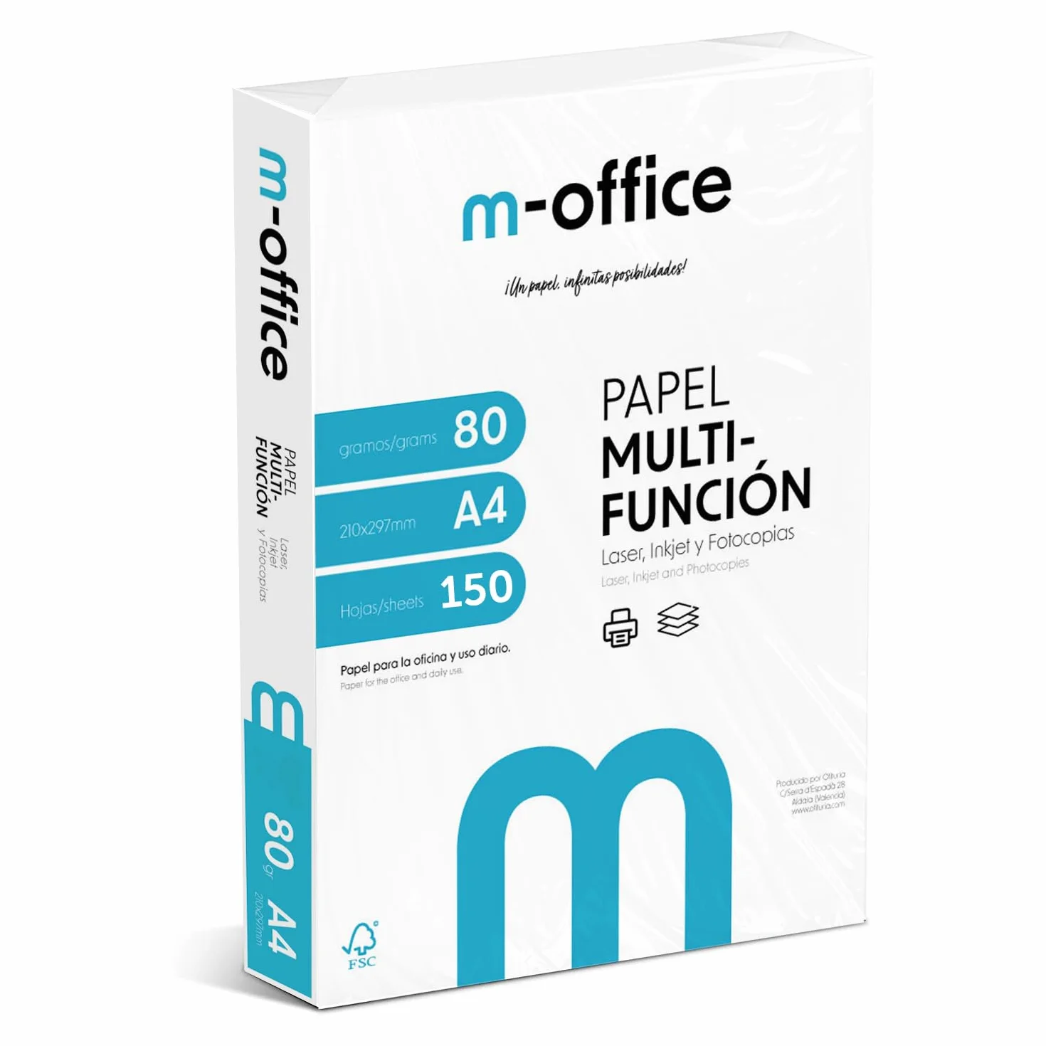 Carta A4 80g Multifunzione 150 Fogli per Stampante Inkjet e Laser 210x297mm