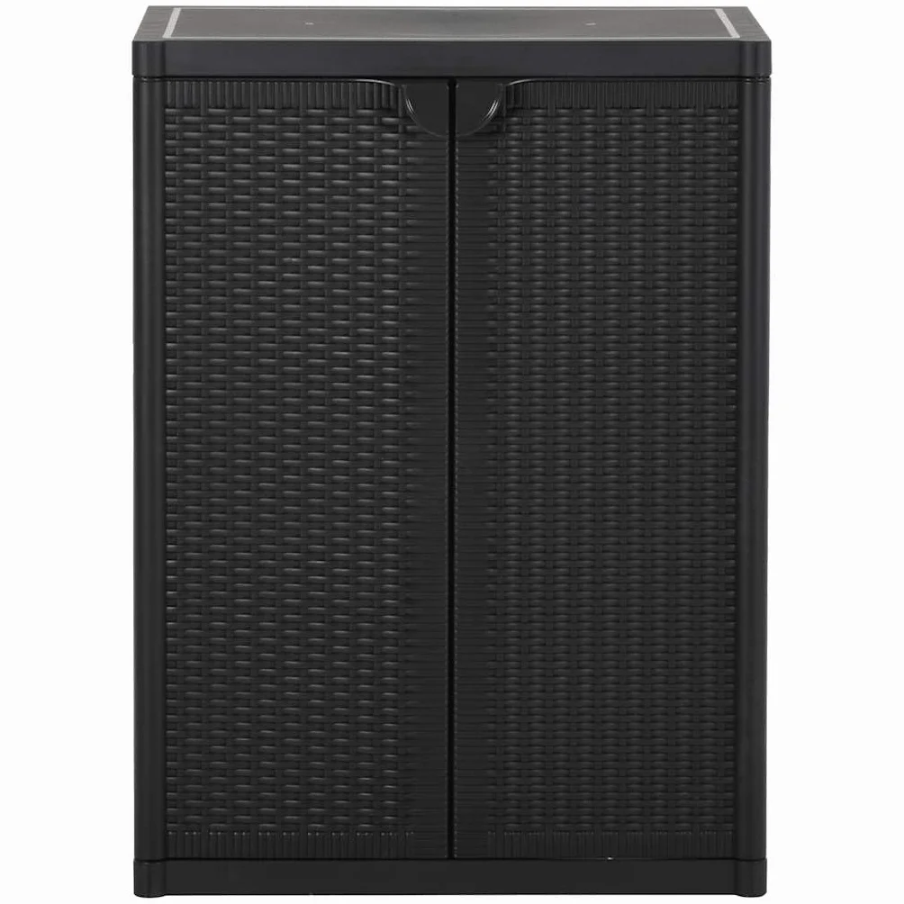 vidaXL Armadio da Giardino Rattan PP 65x45x88 cm Nero
