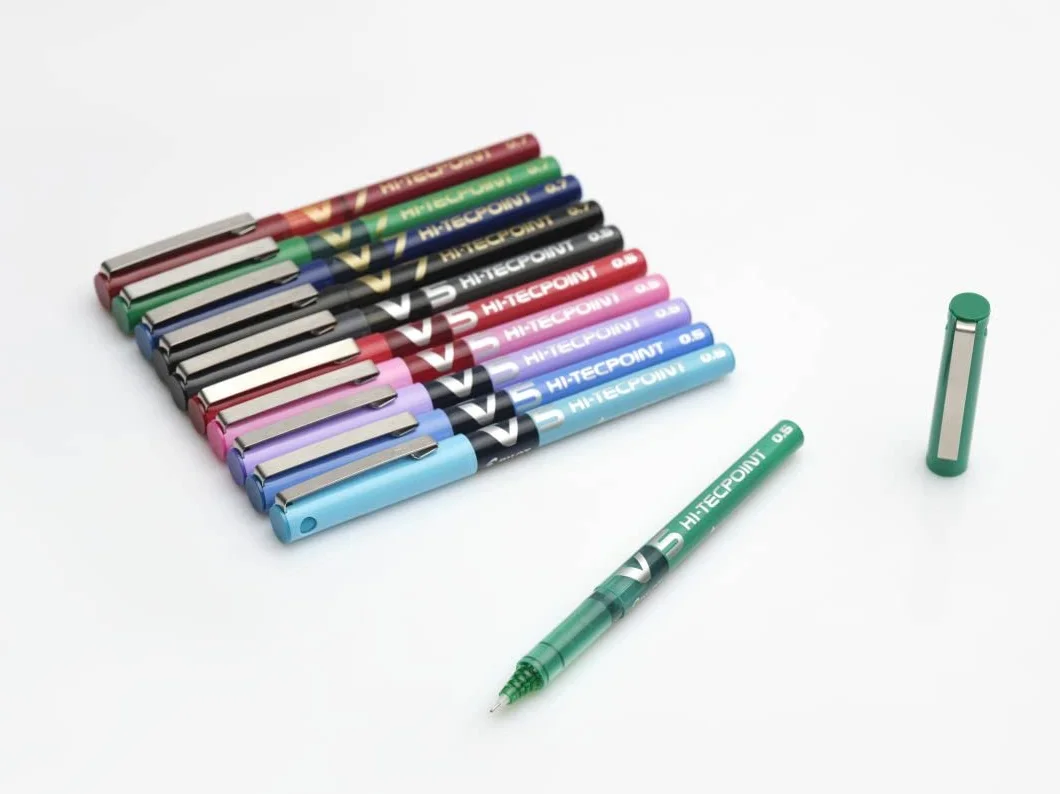 PILOT V5 Penna Roller Inchiostro Liquido Punta Fine 0,5 mm Nero Asciugatura Rapida