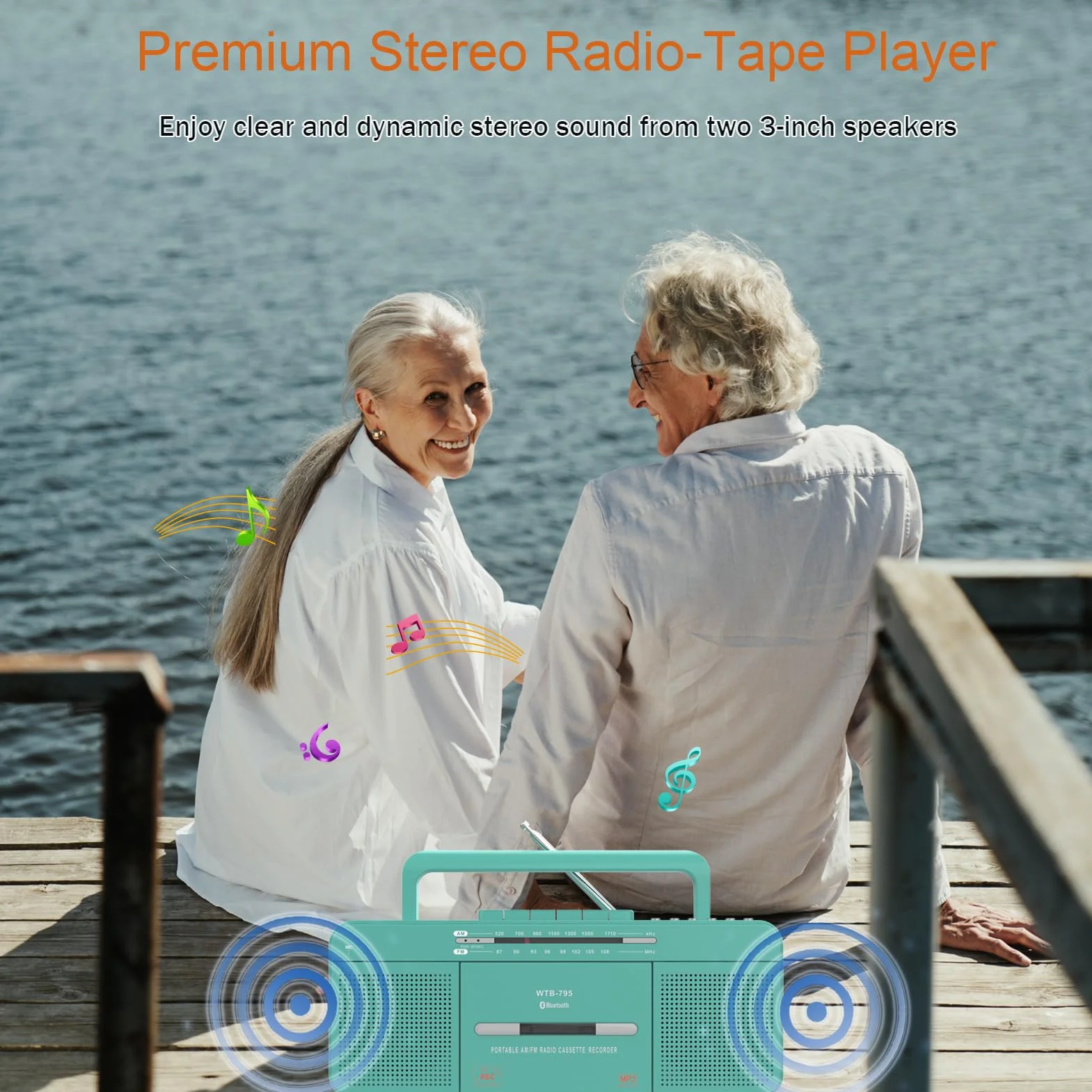 Lettore Audio Cassette Portatile USB Bluetooth Radio Stereo AM FM Registratore Microfono Convertitore MP3 Jack Auricolare Verde