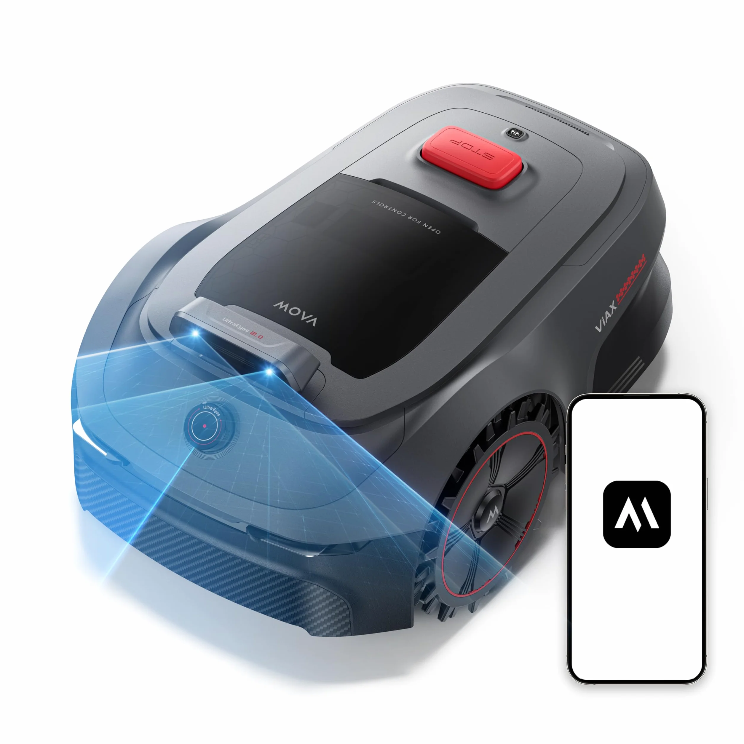 MOVA ViAX 500 Robot Tagliaerba, Copertura 600 m², Mappatura senza RTK e Assistita dall'IA, LiDAR 360° + Doppia Visione AI, Evitamento Intelligente degli Ostacoli, Percorso a Forma di U