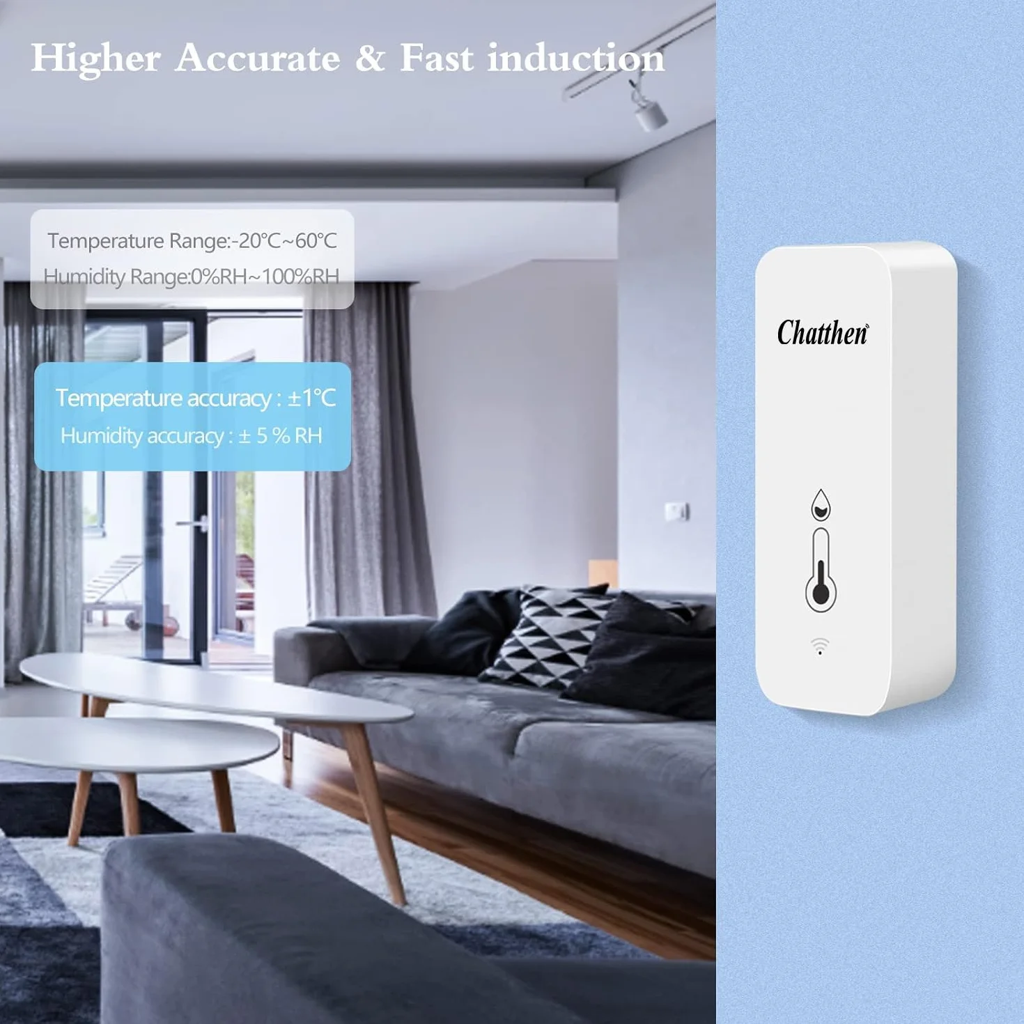 Termometro Igrometro WiFi Tuya Digitale Sensore Temperatura con App, 2 Pack