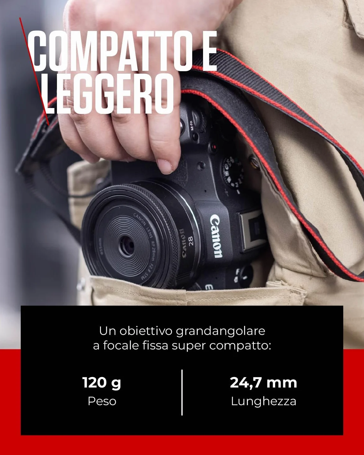 Canon Obiettivo RF 28mm F2.8 STM Pancake Full Frame Grandangolare per EOS R