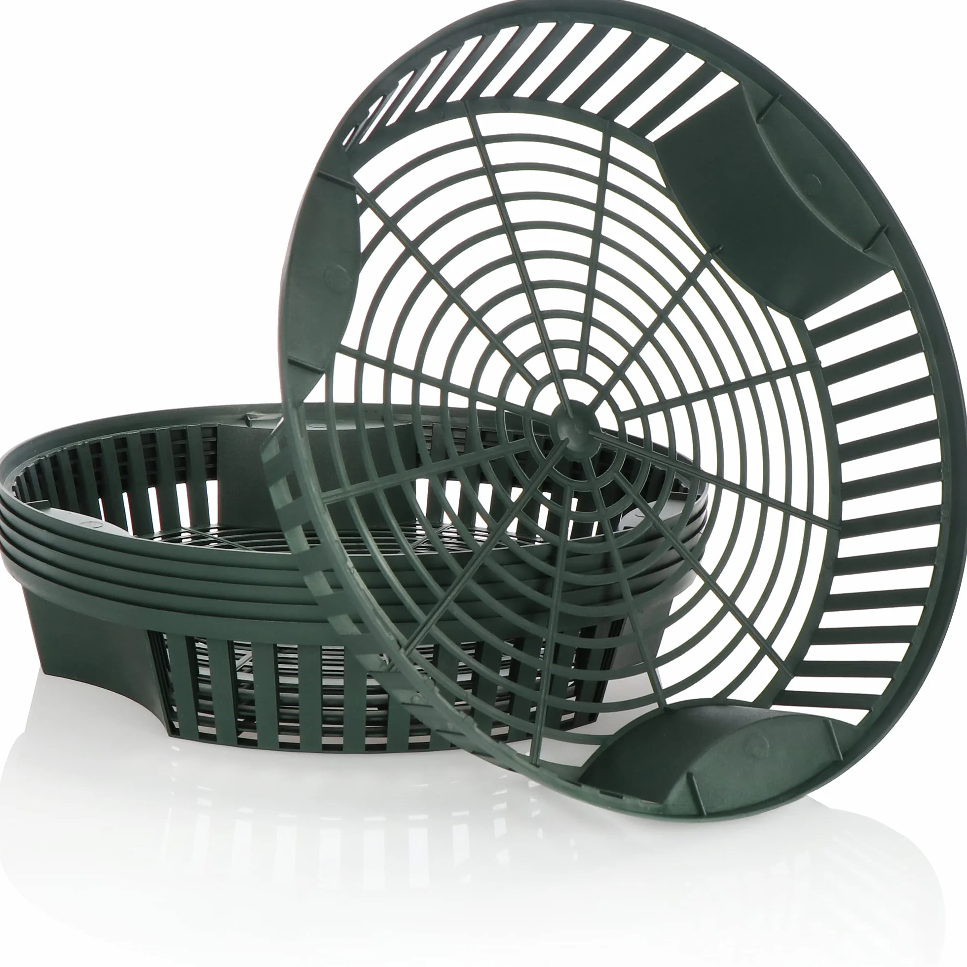 com-four® 6 cesti per piante per bulbi di fiori, vaso per fioriera di propagazione per piantare e conservare piante a bulbo, grande cesto per cipolle verdi (06x ciotola per fioriera verde - 31,5 cm)