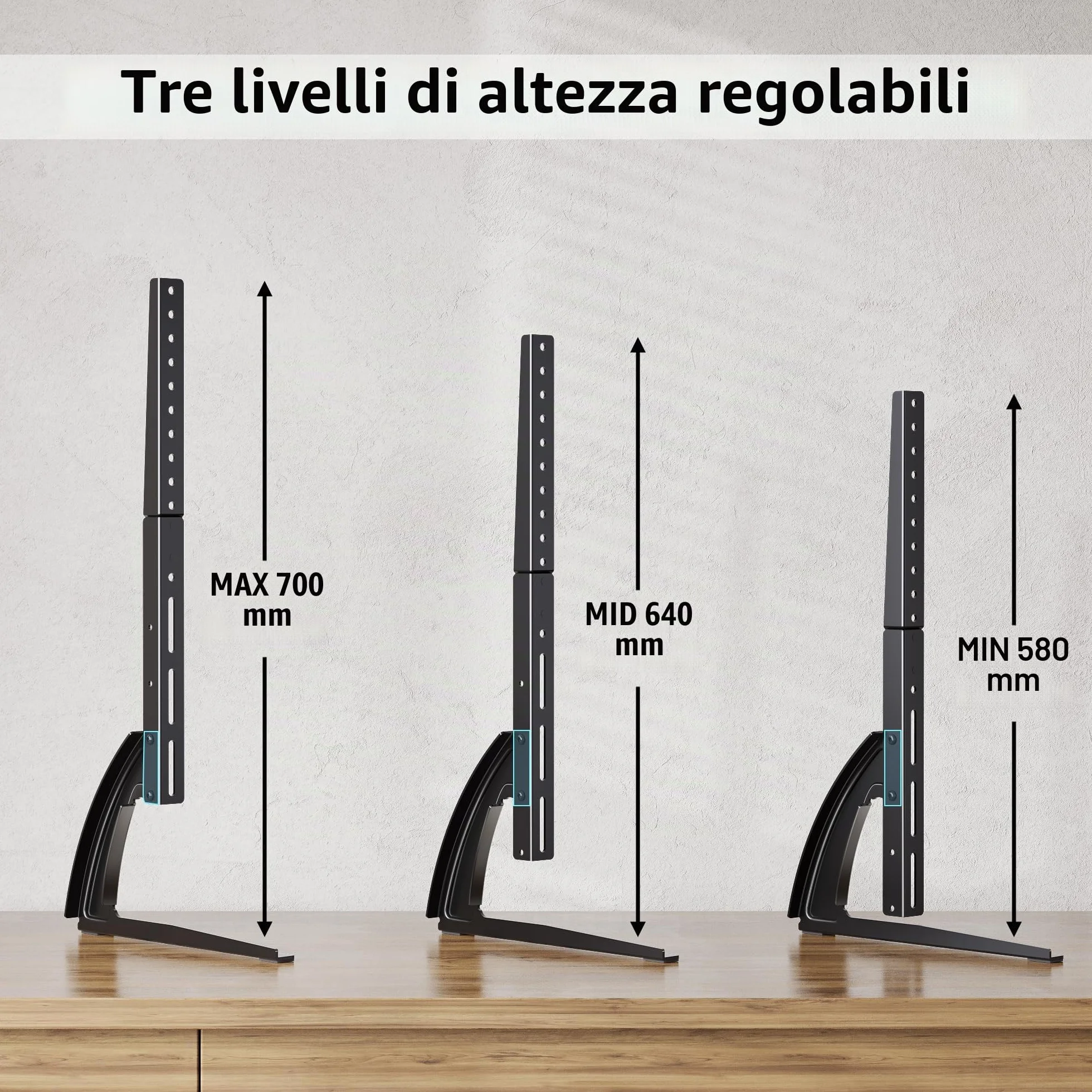 BONTEC Supporto TV Universale 22-65 Pollici VESA 800x400 mm Regolabile 50 kg