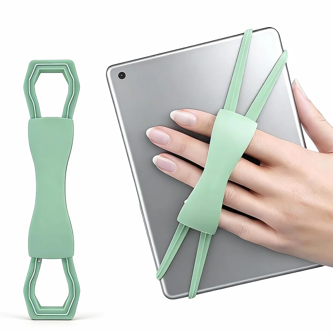 Cinturino da Mano per eReader 6-8 Pollici, Supporto Elastico Antiscivolo Verde