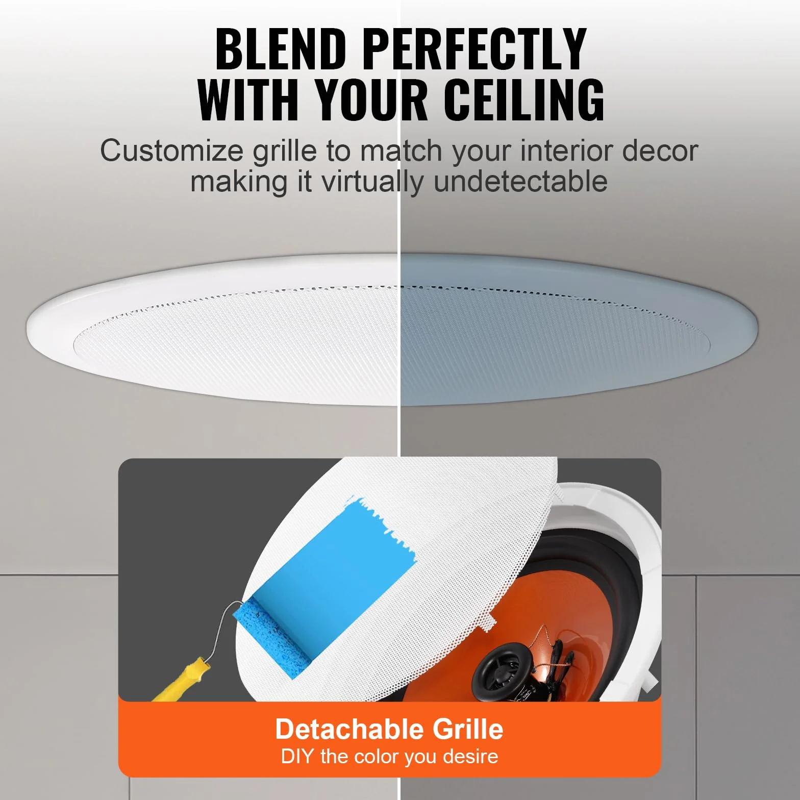 VEVOR Altoparlanti da Soffitto 205 mm 100 Watt 8Ω Sensibilità 89dB 4 Pezzi