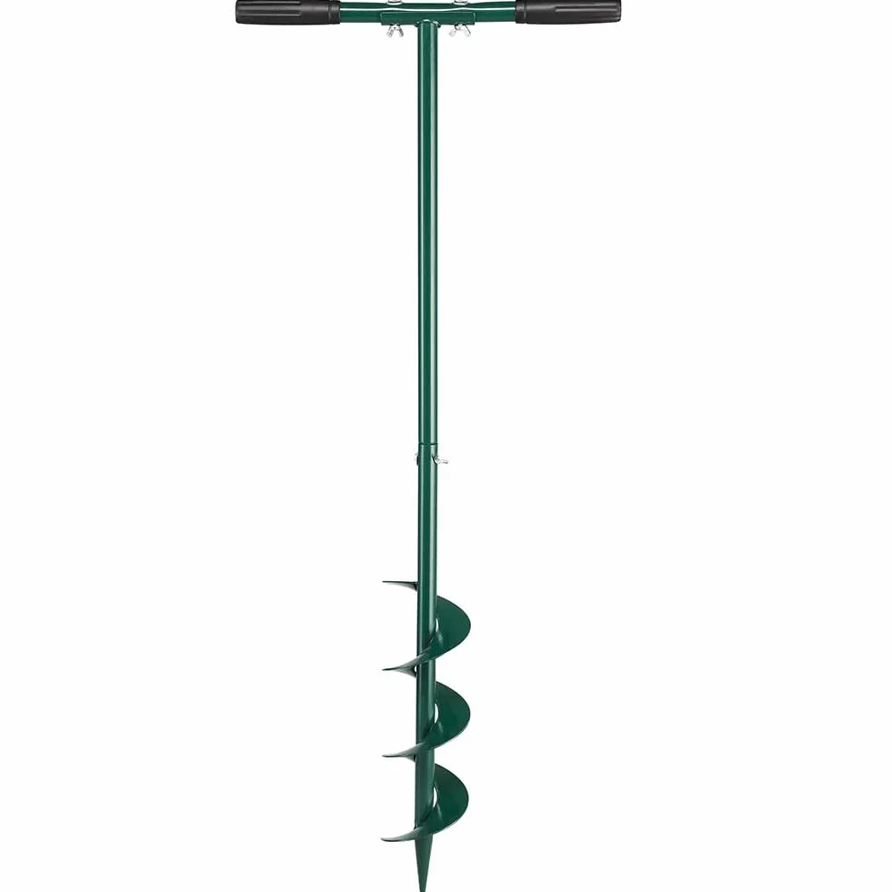 Bakaji Trivella Manuale Altezza 100 cm Punta Elicoidale Spirale Impugnatura Plastica Morbida Trapano Giardinaggio a Mano Escavatore Piante Terra Terreno (Diametro 10 cm)