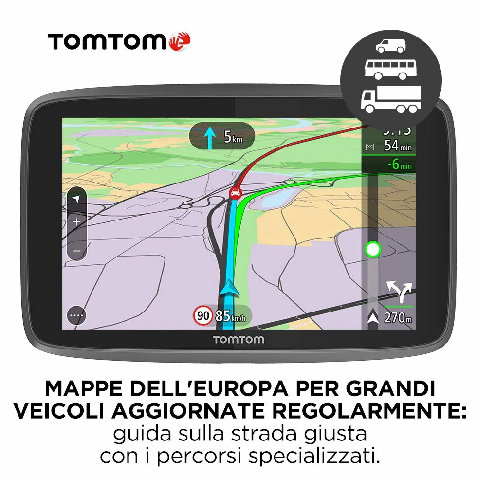 TomTom GO Professional 6250 Navigatore Satellitare per Camion 6" Mappa Europa WiFi SIM