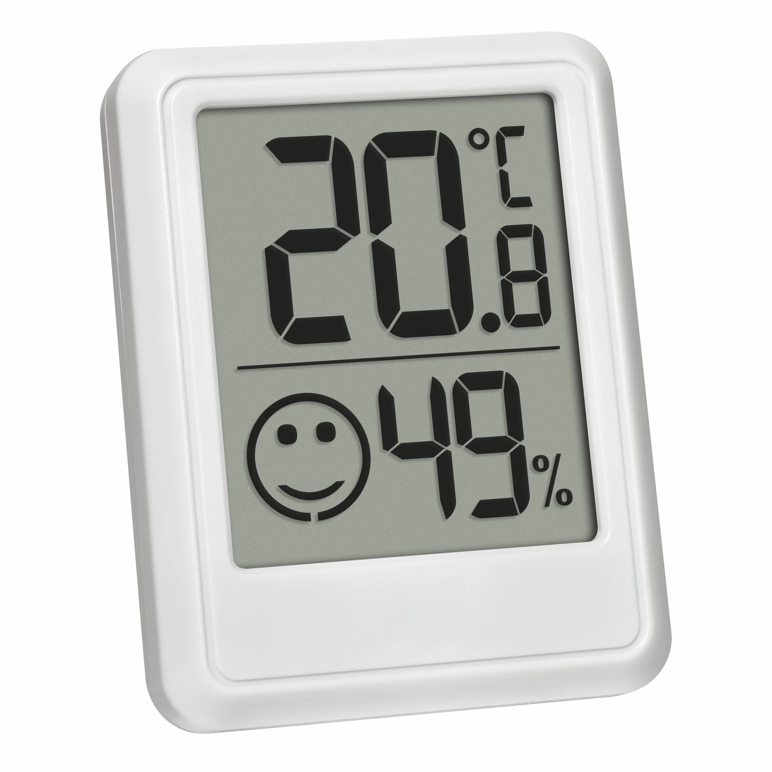 TFA Dostmann Mini termometro ambiente digitale interno 30.5060.02, igrometro, misura umidità temperatura, bianco