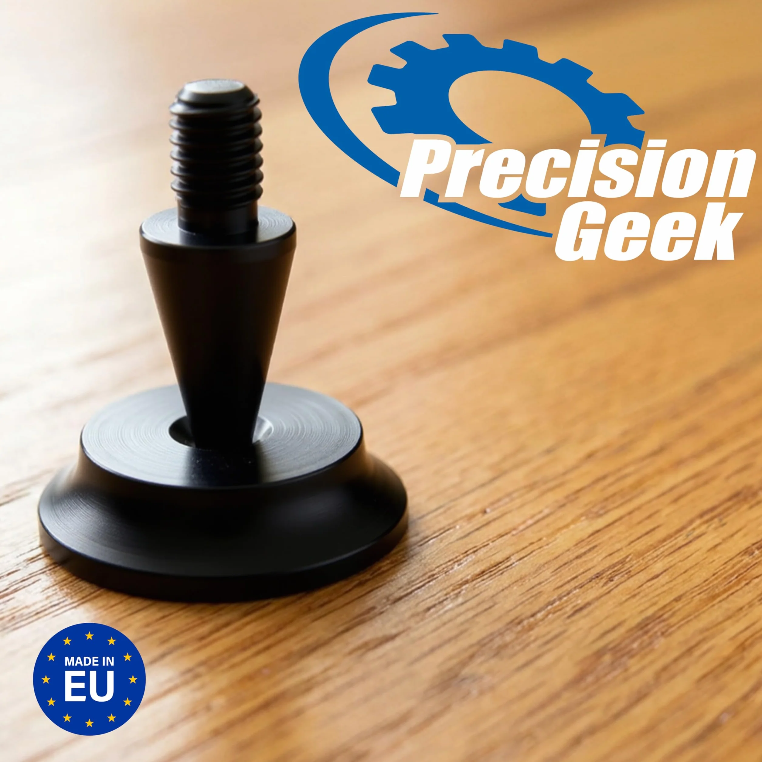 Set di punte e cuscinetti per altoparlanti M6, alluminio nero, Ø10 mm cono con radius pad Ø20 mm, ammortizzatori vibrazioni HiFi