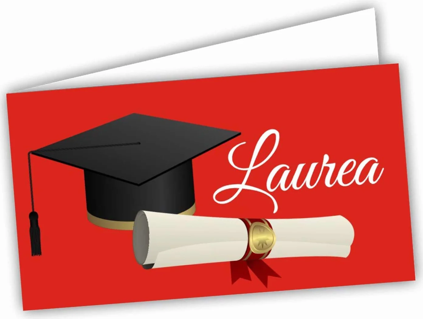 Mr Pubblicità Bigliettini Bomboniera Laurea personalizzati 60 sztuk STAMPA INCLUSA 2 lati rosso2