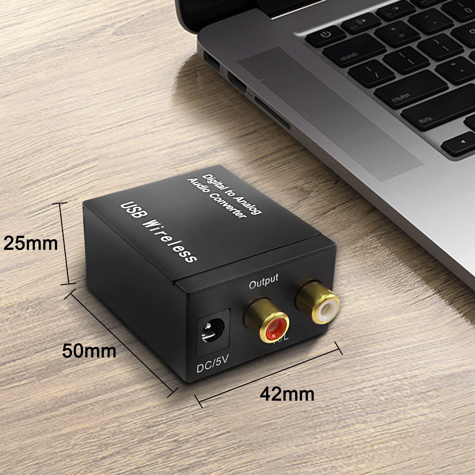 MEIRIYFA Convertitore audio digitale a analogico Bluetooth 5.0 ottico coassiale RCA con cavo fibra ottica