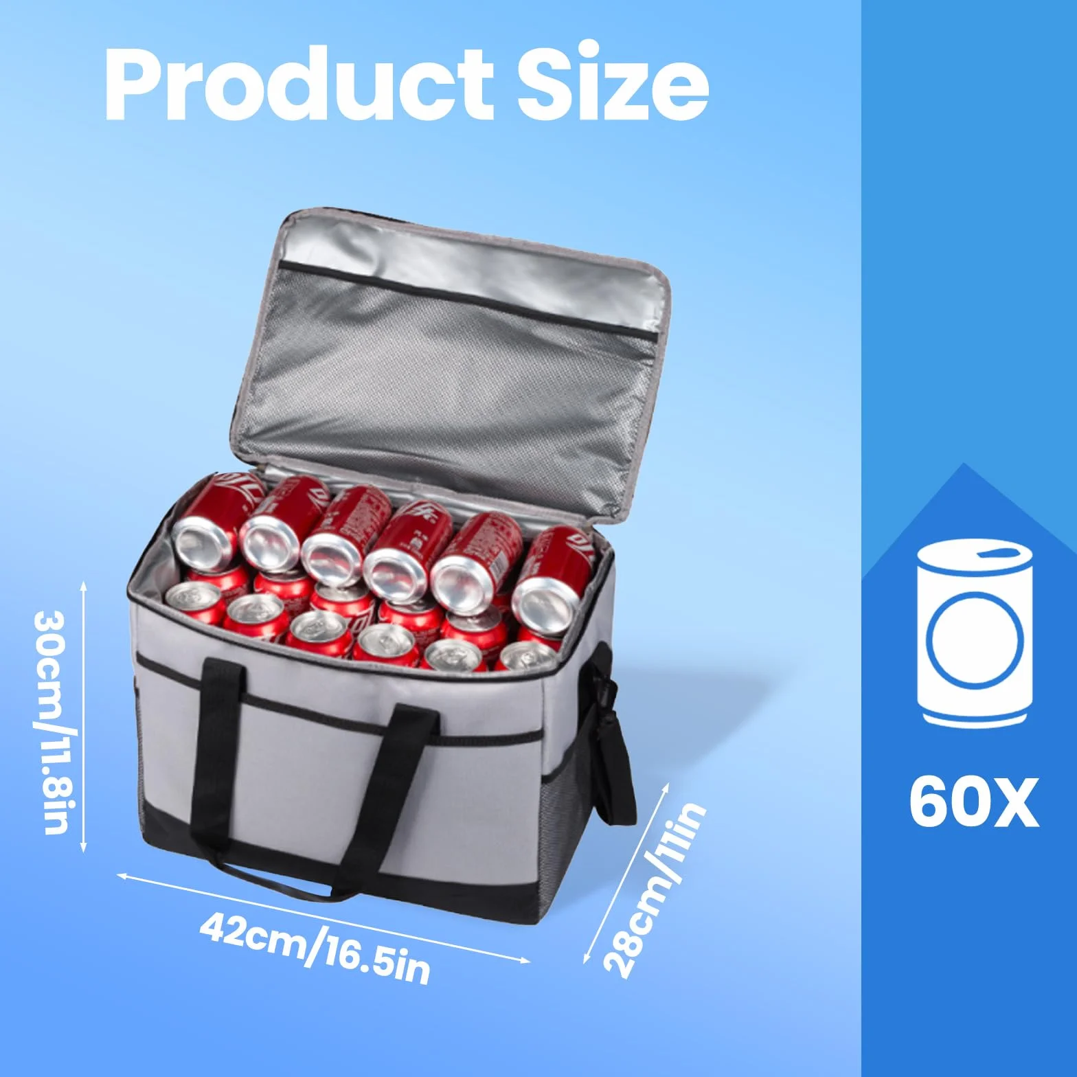 Borsa termica pieghevole 35 l 60 can per picnic campeggio viaggi