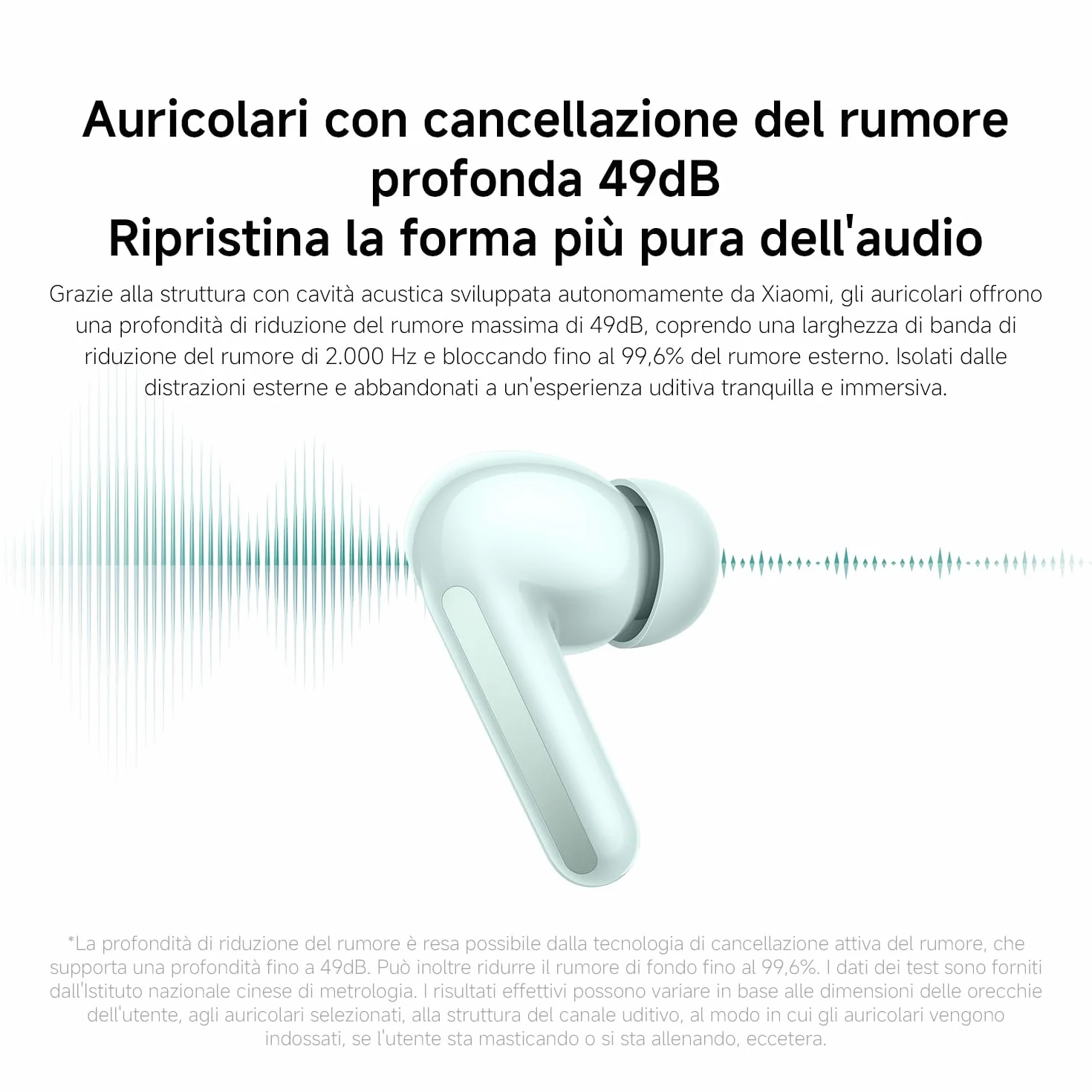 XIAOMI Redmi Buds 6 Auricolari Wireless Bluetooth In-Ear, Cancellazione Attiva del Rumore 49dB, Driver Dual, IP54, Nero