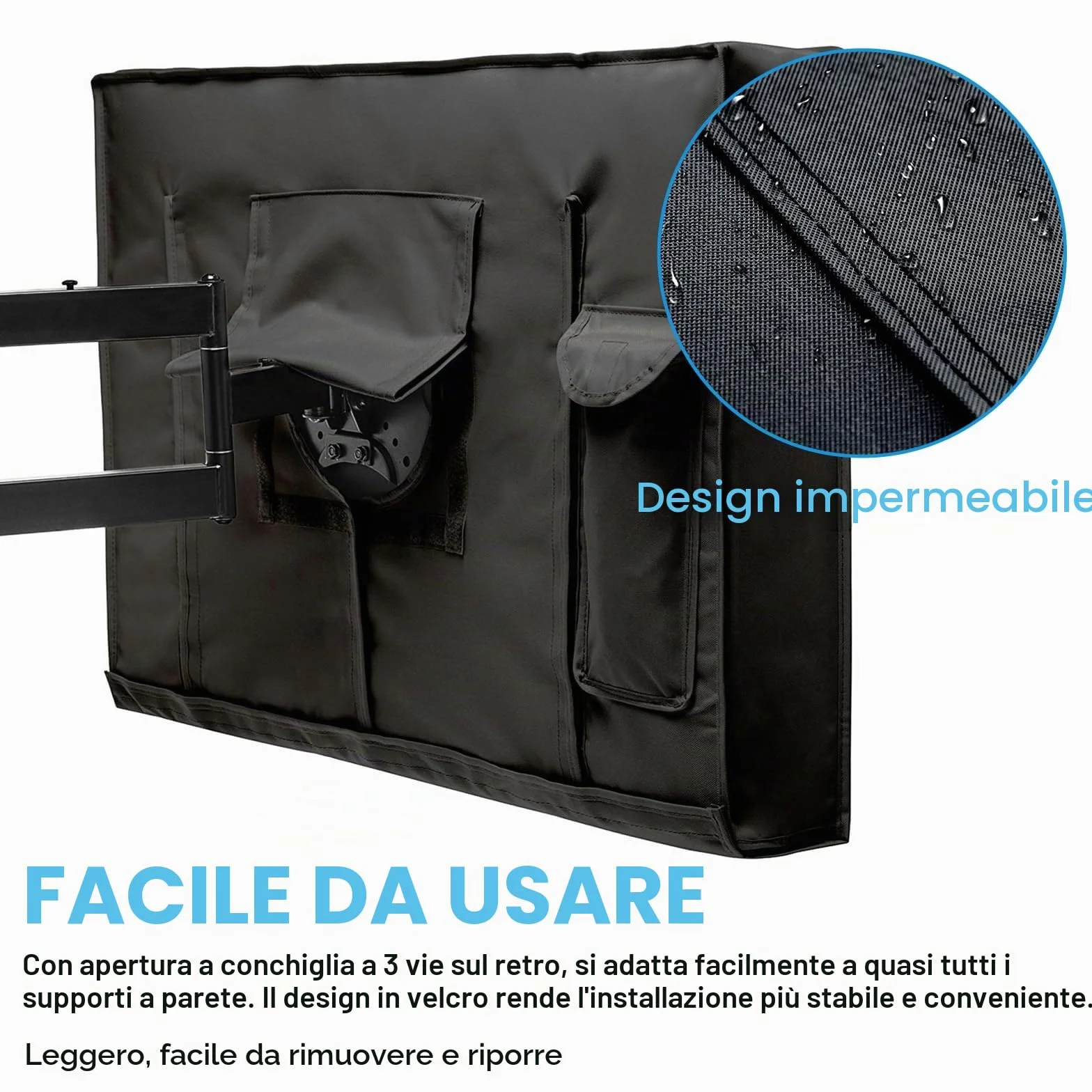GBKDQQ Custodia Protettiva per TV Esterno 40-42 Pollici 210D Oxford PVC Impermeabile Heavy Duty