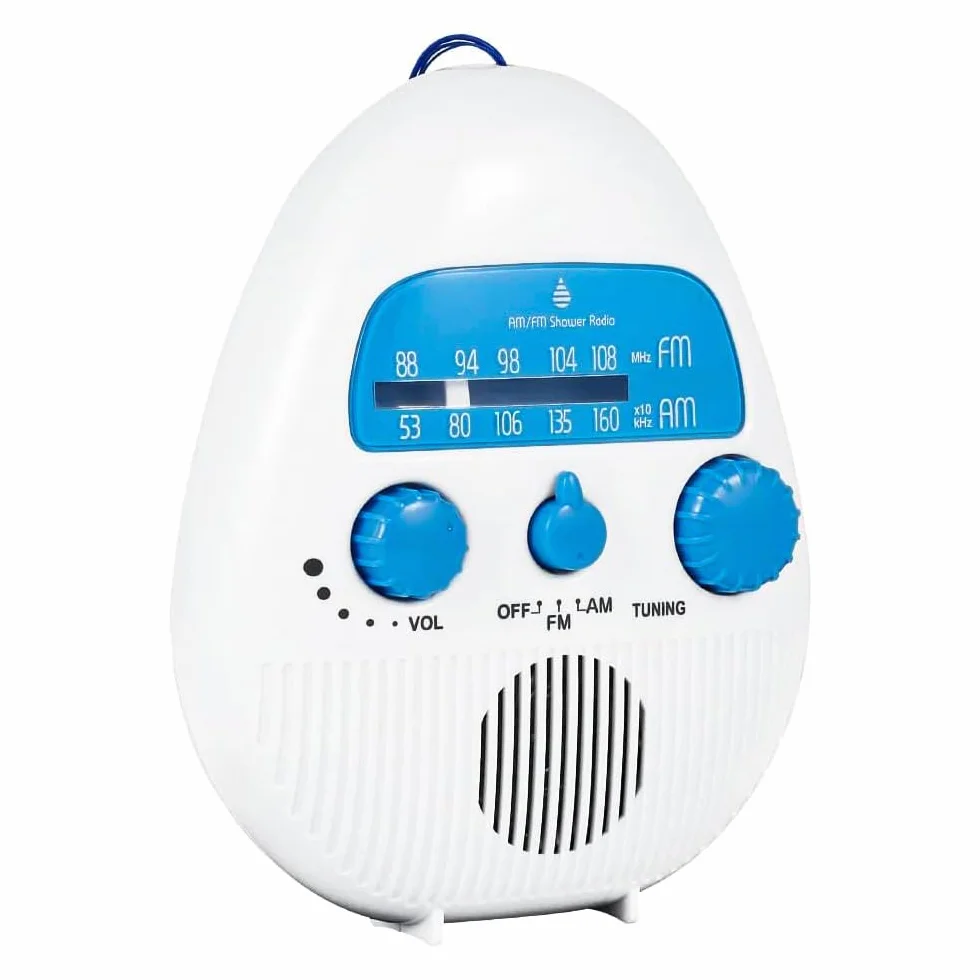 Radio FM Impermeabile Senza Fili per Bagno, Portatile AM FM con Altoparlante e Batteria