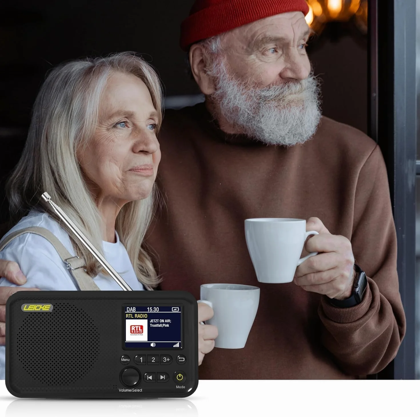 LEICKE DAB+ Radio Portatile con Bluetooth 5.0, FM, Display 2,4", Batteria 4000 mAh