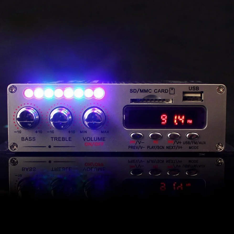 12V Hi-Fi Bluetooth stereo amplificatore audio digitale USB SD FM