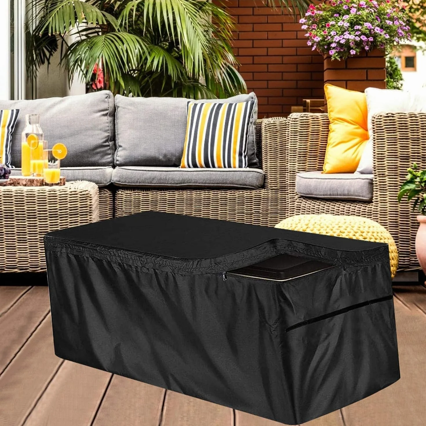 Cassapanca multiuso per cuscini da giardino impermeabile UV 123 x 62 x 55 cm