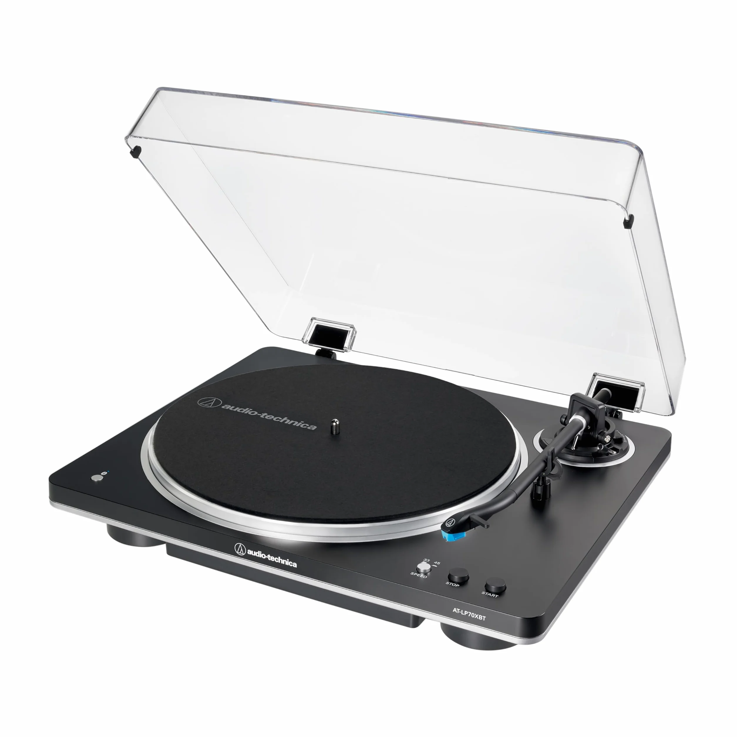 Audio-Technica AT-LP70XBT Giradischi wireless automatico trasmissione a cinghia Nero Argento