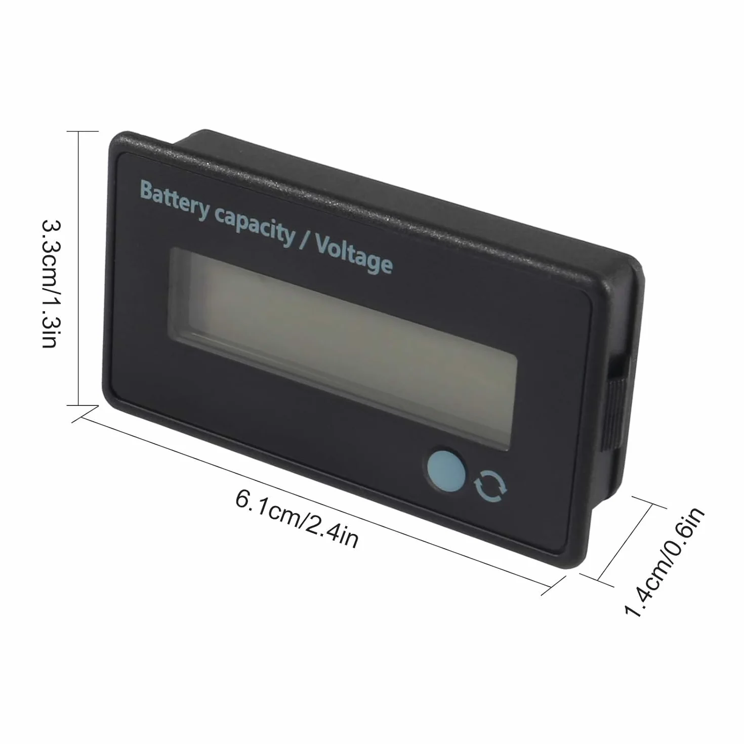 Misuratore di Batteria DC 12V-84V Indicatore di Tensione Capacità LCD Digitale Verde 2 Pezzi
