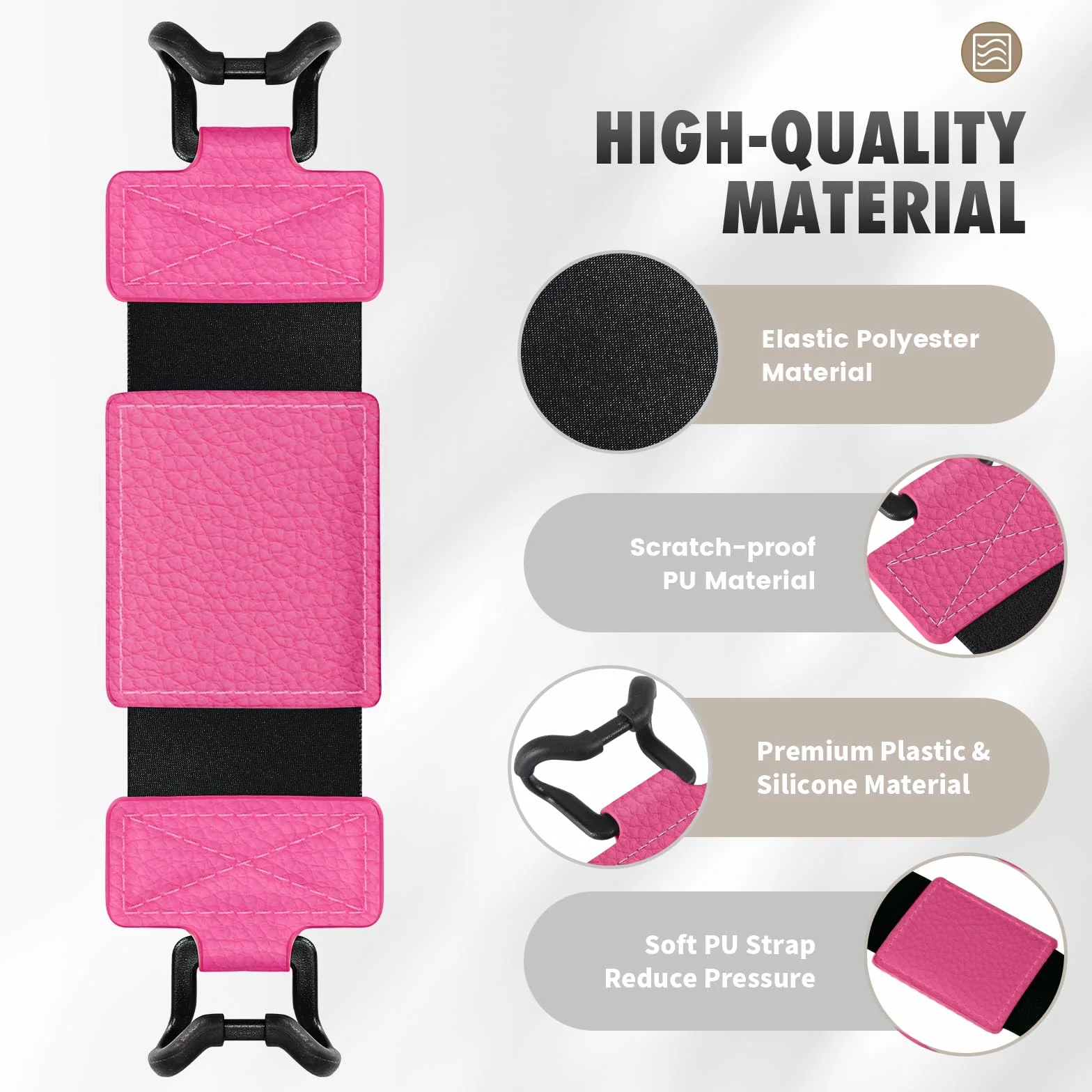 MoKo Cinturino Universale per E-Reader Tablet 6-8 cali, Morbido Supporto Mano, Fascia Elastica Impugnatura, Fiori Magenta