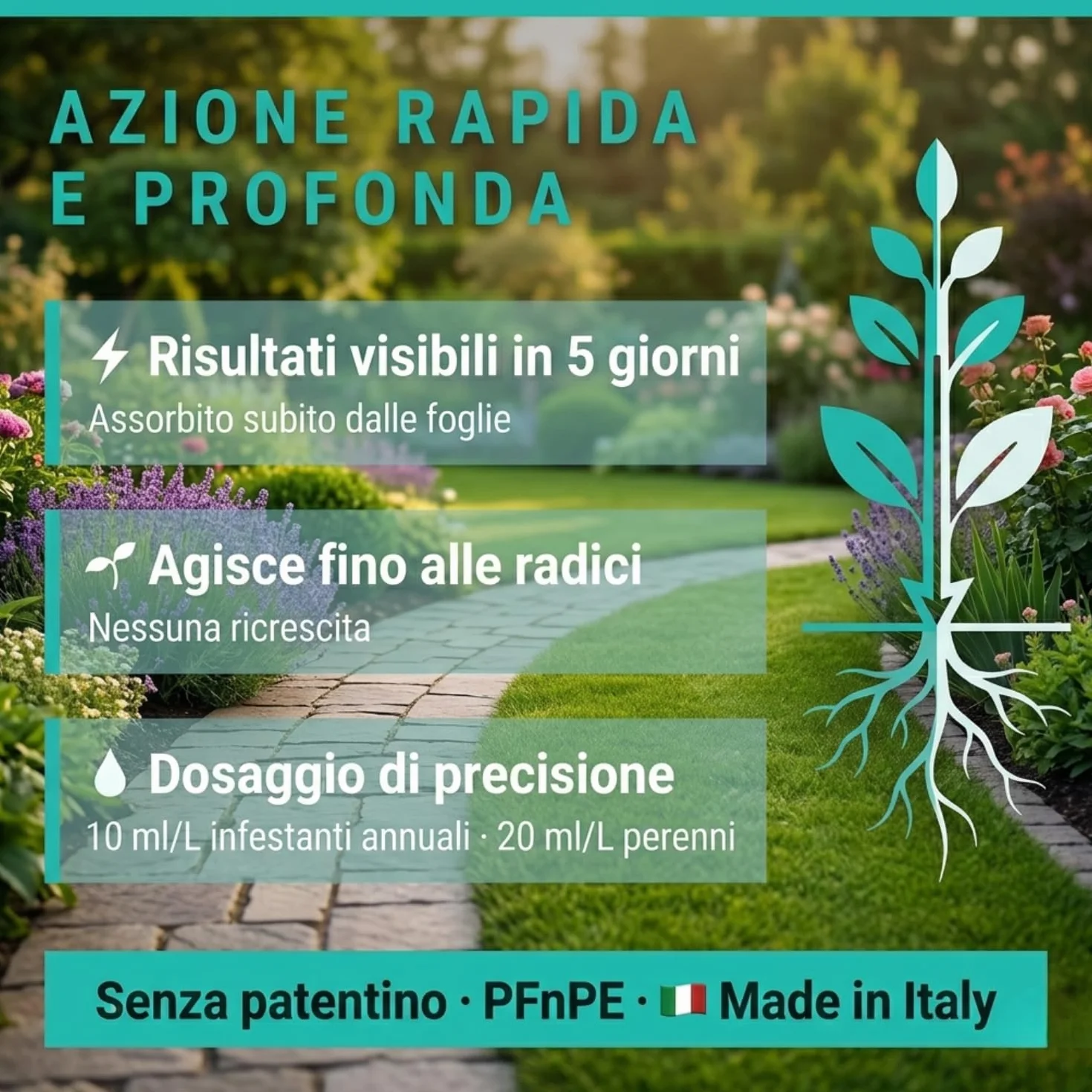 LERAVA® Diserbante Totale Potente (2x500 ml) - Glifosato erbicida contro erbacce