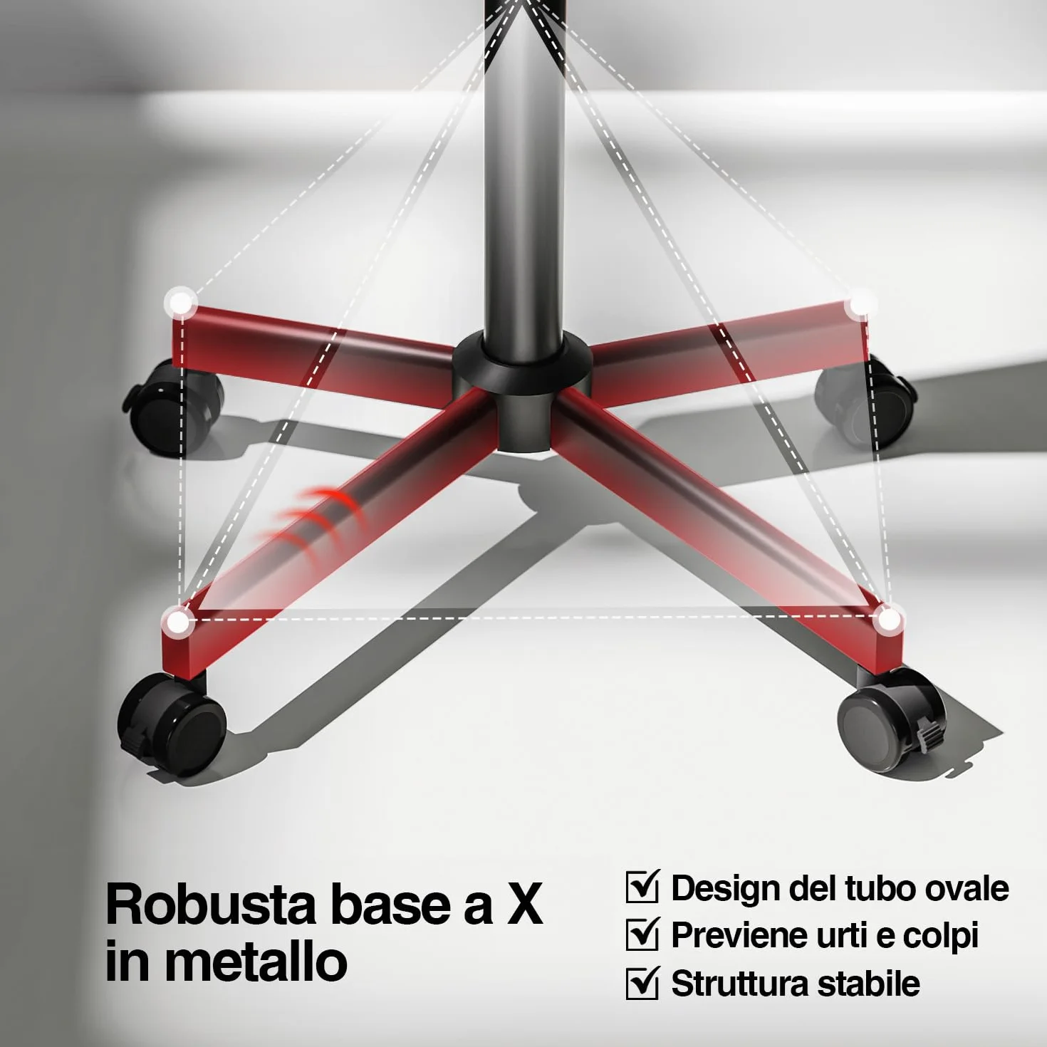 AOKCOS Supporto per TV da 32 a 65 pollici, carrello regolabile con ruote, VESA 400x400 mm, 40 kg, nero