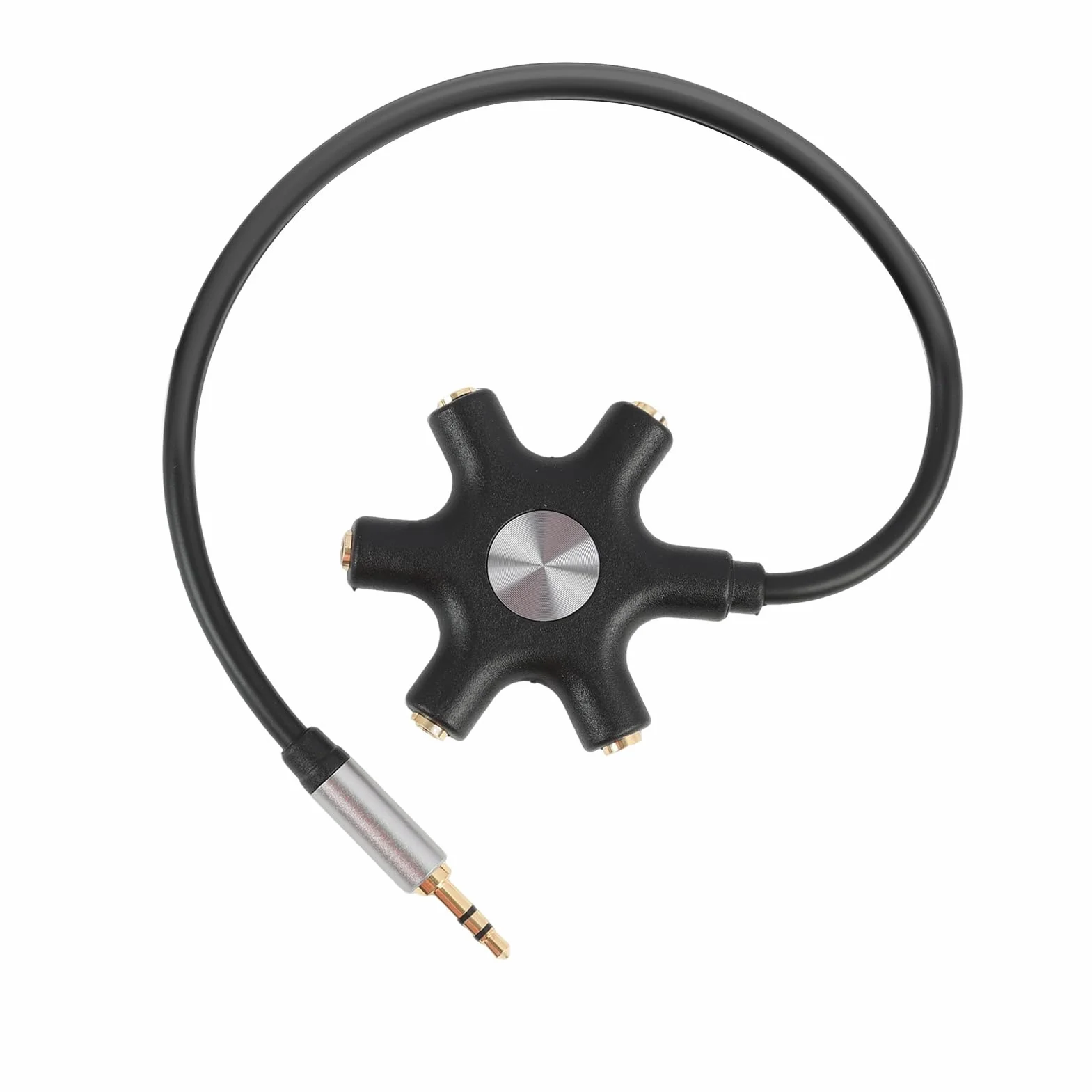 Splitter jack 3,5 mm 5 porte per auricolari multipli, separatore cuffie audio compatto compatibile iPhone iPad MP3 tablet
