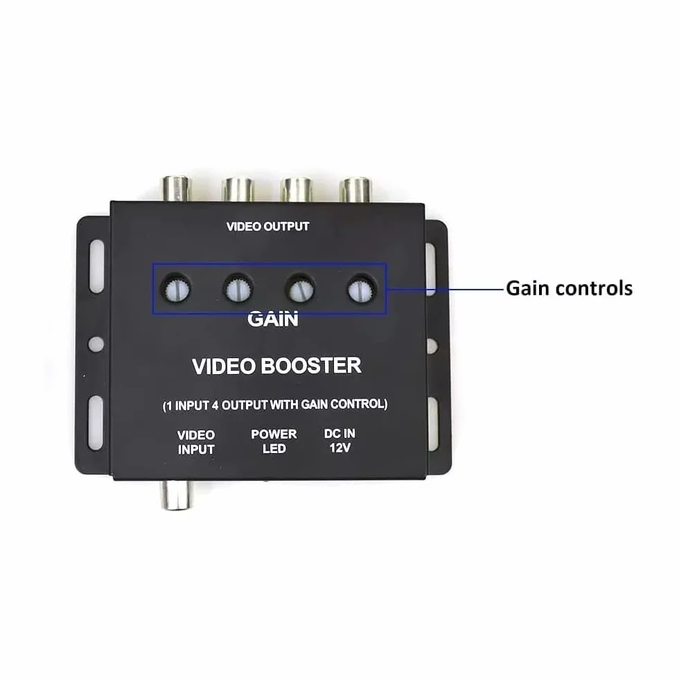 Car Video Splitter 1 a 4 canali AV Amplificatore Booster CVBS Segnale per Auto LCD DVD