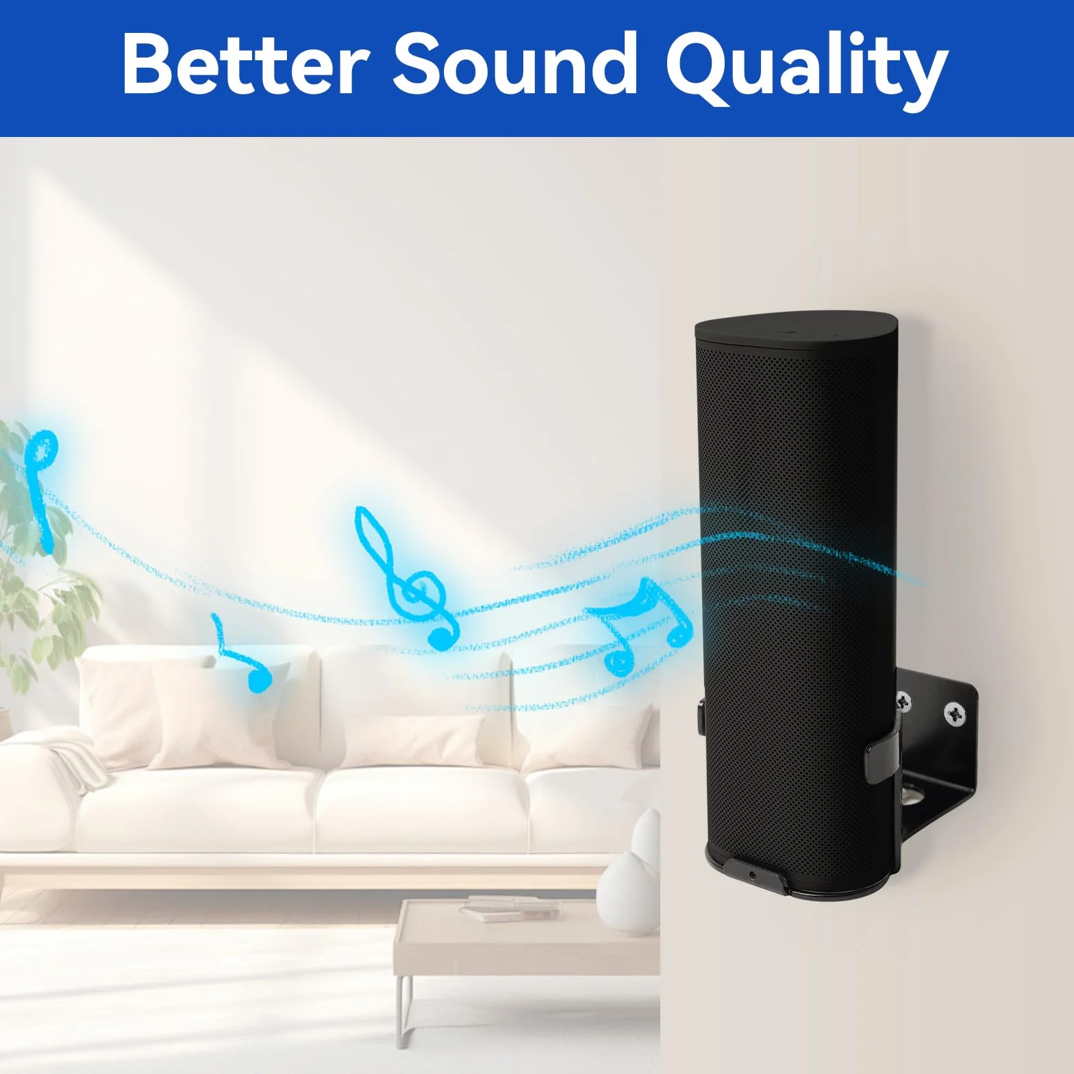 Shinar Supporto da parete in metallo compatibile con Sonos Roam 1/2, regolabile max. 12 kg (Nero)