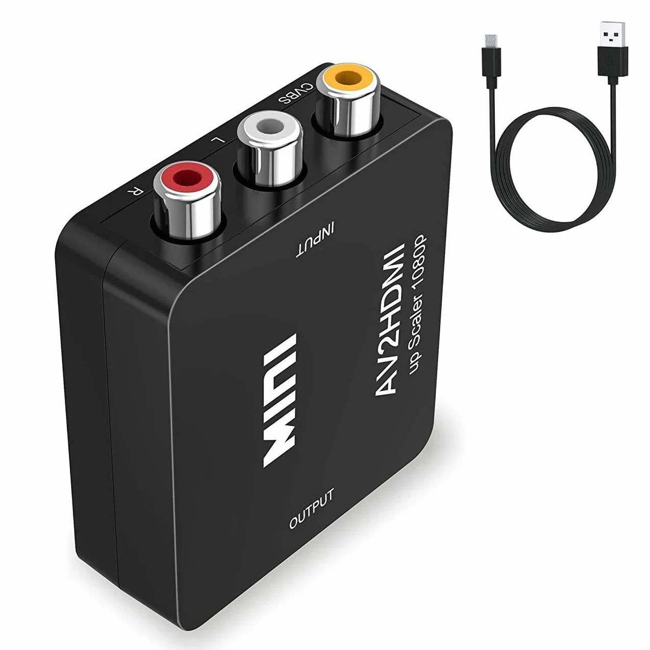 Adattatore HDMI AV to HDMI 1080P PAL NTSC USB per PC WII N64 TV PS3 Blu-Ray