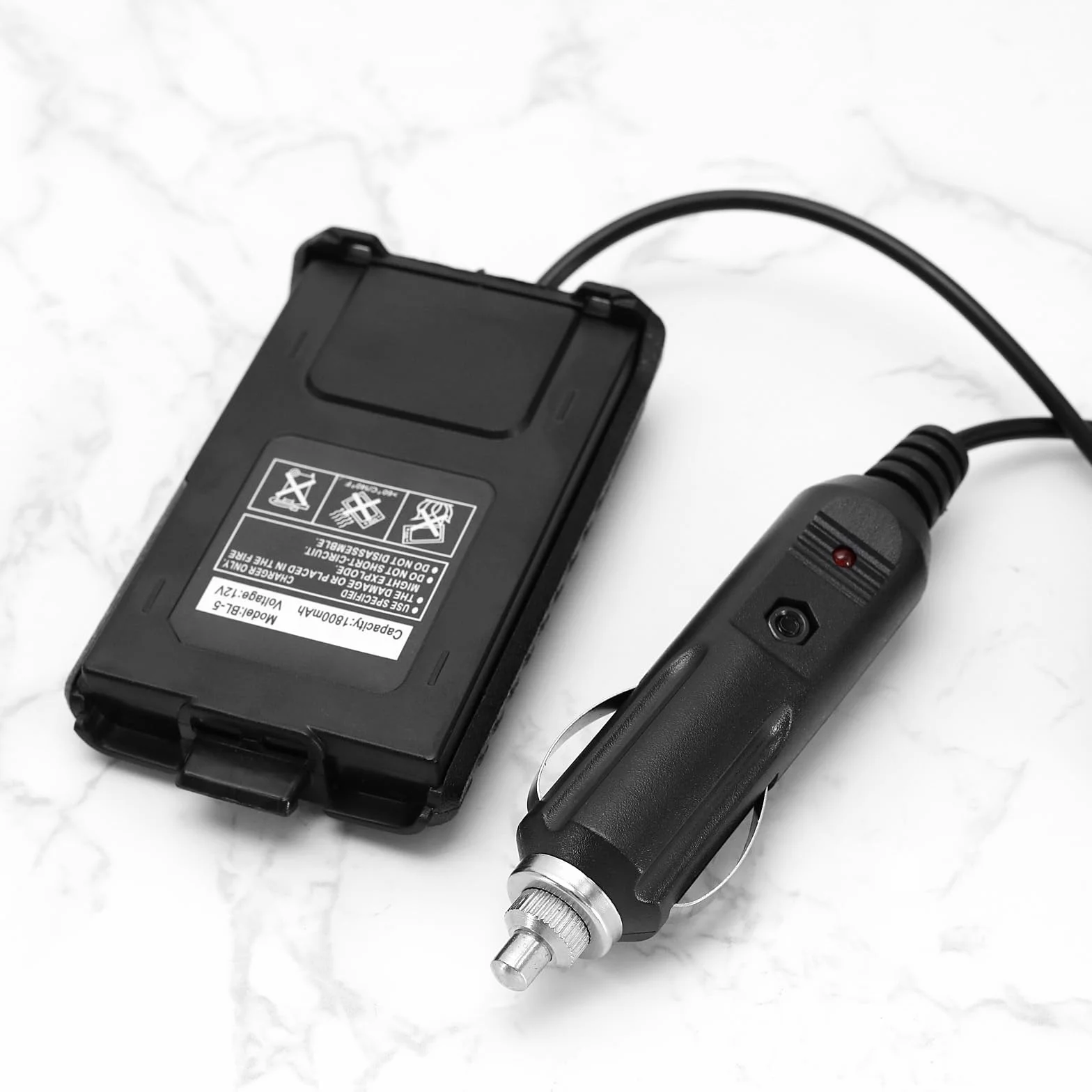 ECSiNG Adattatore di Alimentazione per Auto Baofeng UV-5R 12V Nero