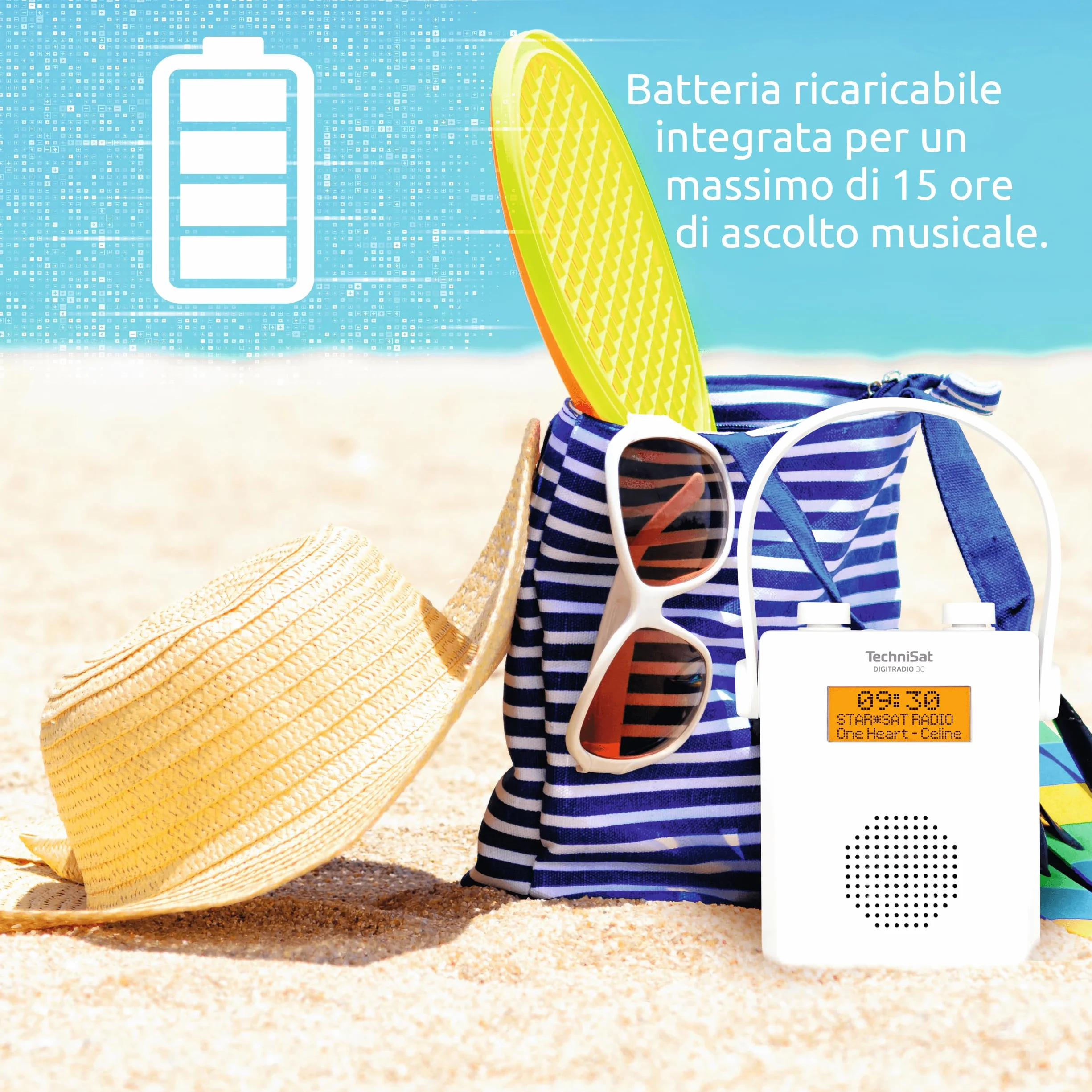 TechniSat DIGITRADIO 30 Radio da doccia impermeabile DAB+ DAB FM Bluetooth IPX5 bianco