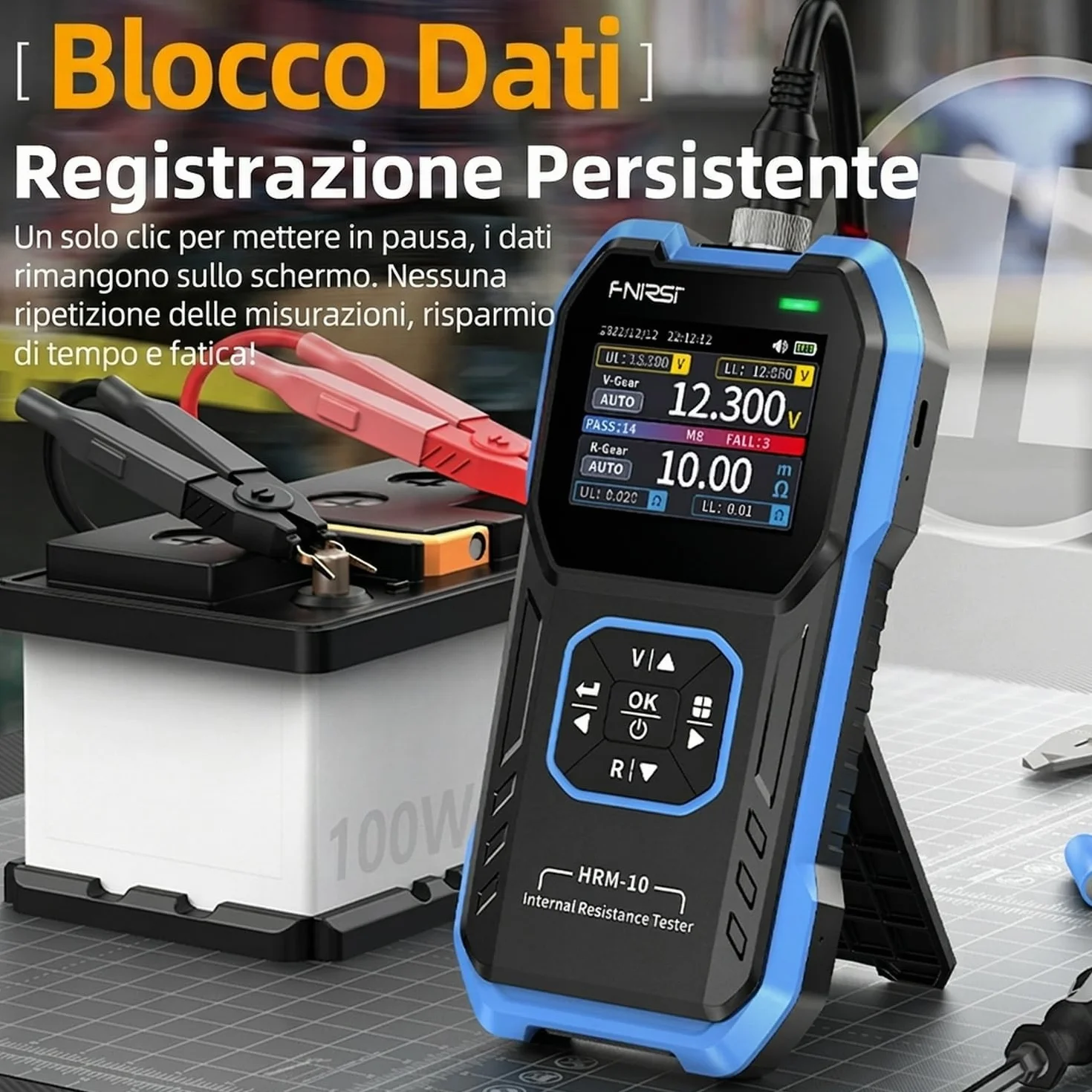 Tester di resistenza interna batteria 100V 200Ω HRM-10 tester digitale tensione batteria Li Lab Zine Bcb