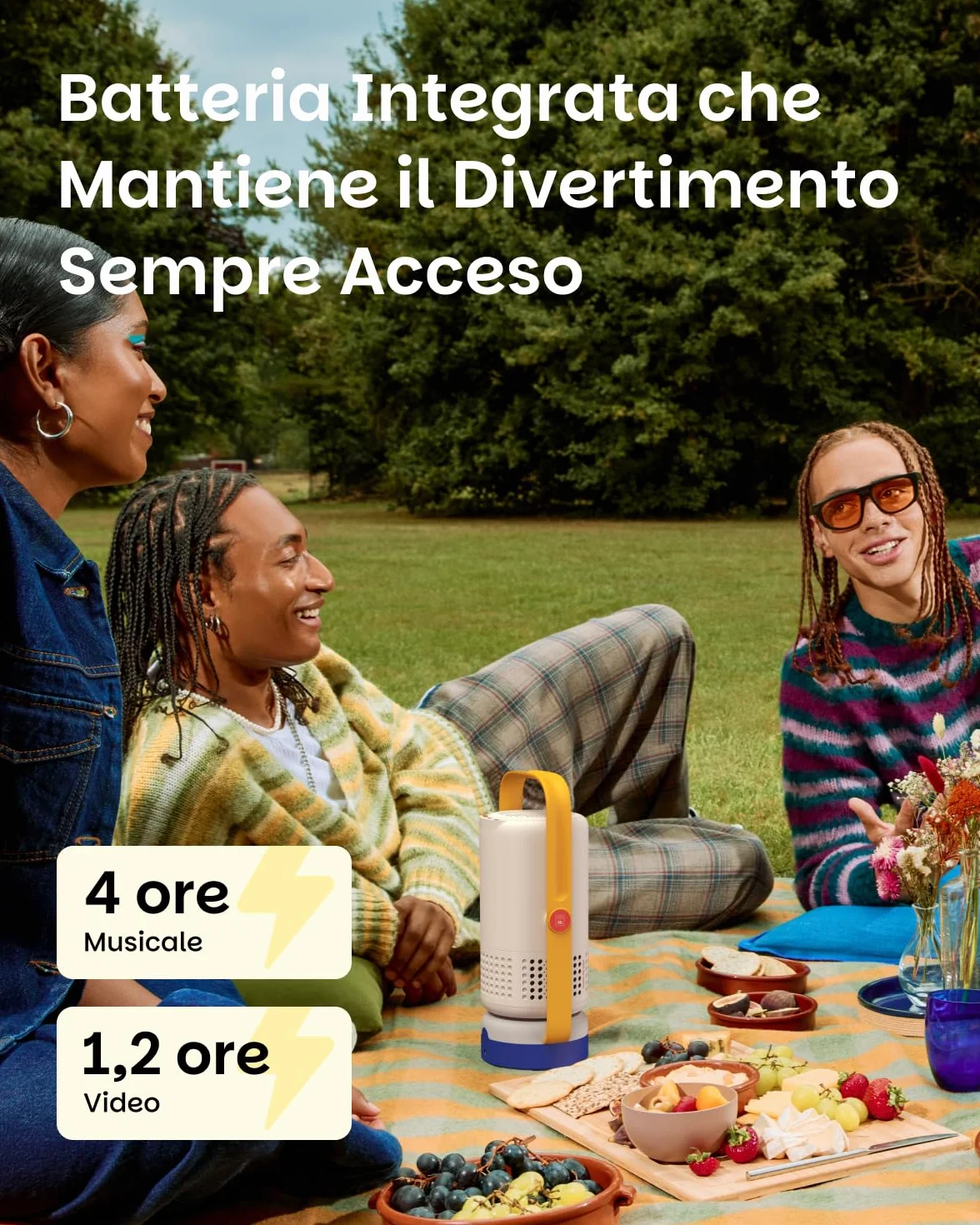 XGIMI Vibe One Proiettore Smart Mini Portatile 1080P, GTV con Netflix con Licenza, Batteria Integrata, Messa a Fuoco Automatica, Correzione Trapezoidale Automatica, Proiettore per la Casa (Blu Scintilla)