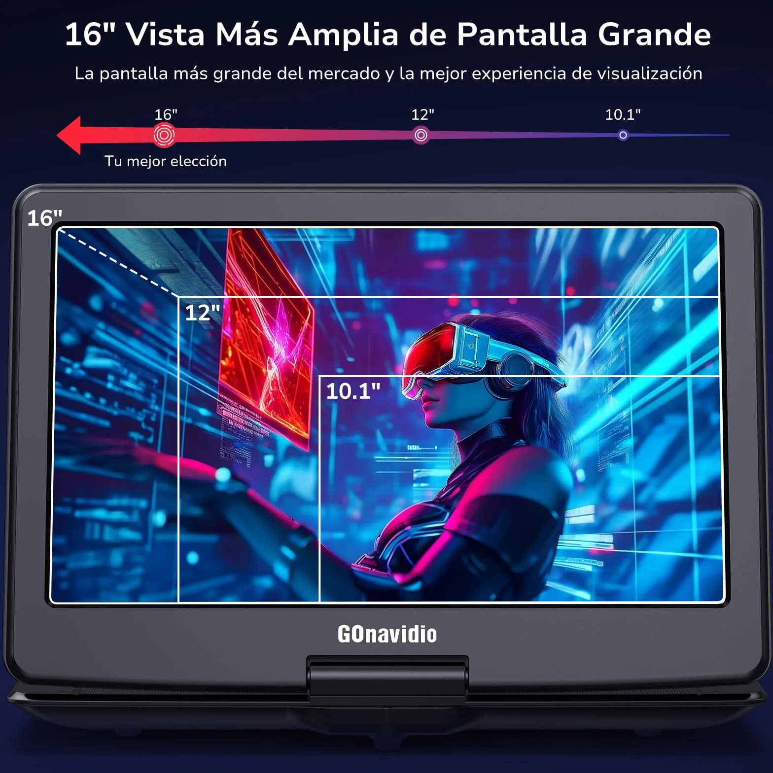 Lettore DVD Portatile 17,9" Schermo 16" 6 Ore Batteria Ricaricabile Ingresso HDMI Regione Libera USB/TF