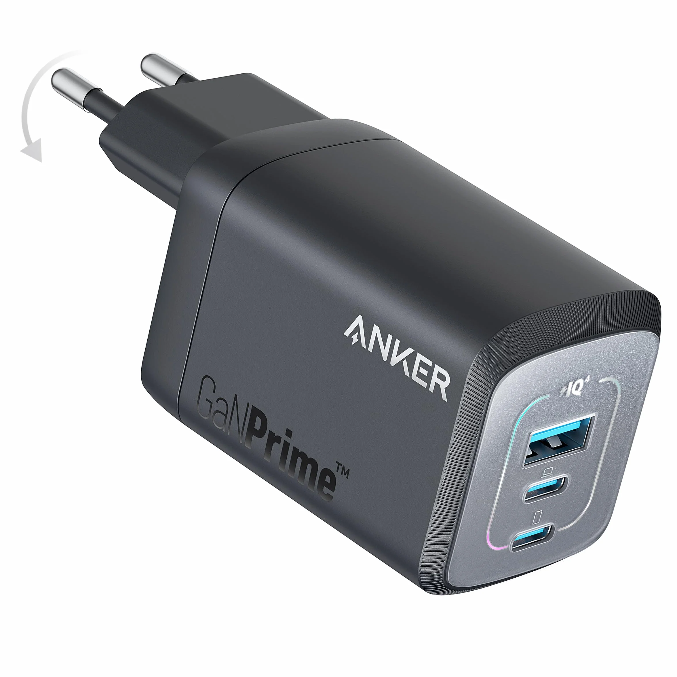 Anker Caricatore USB C 100W GaNPrime da parete, caricabatterie compatto pieghevole 3 porte per MacBook Pro/Air, iPad Pro, iPhone 16/15, Galaxy S23/S22, Note20, Pixel