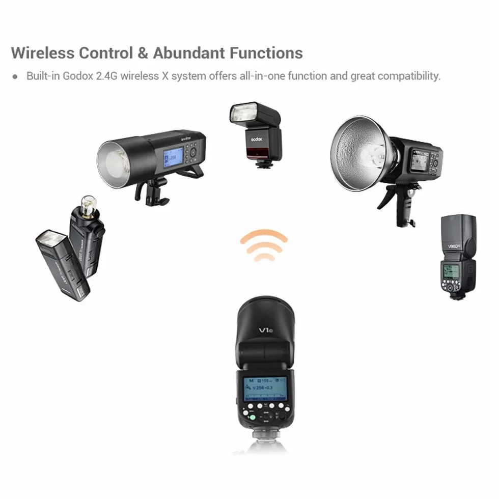 Godox V1-N Round Head Flash Speedlight 2.4G TTL HSS for Nikon 2600mAh Lithium Battery