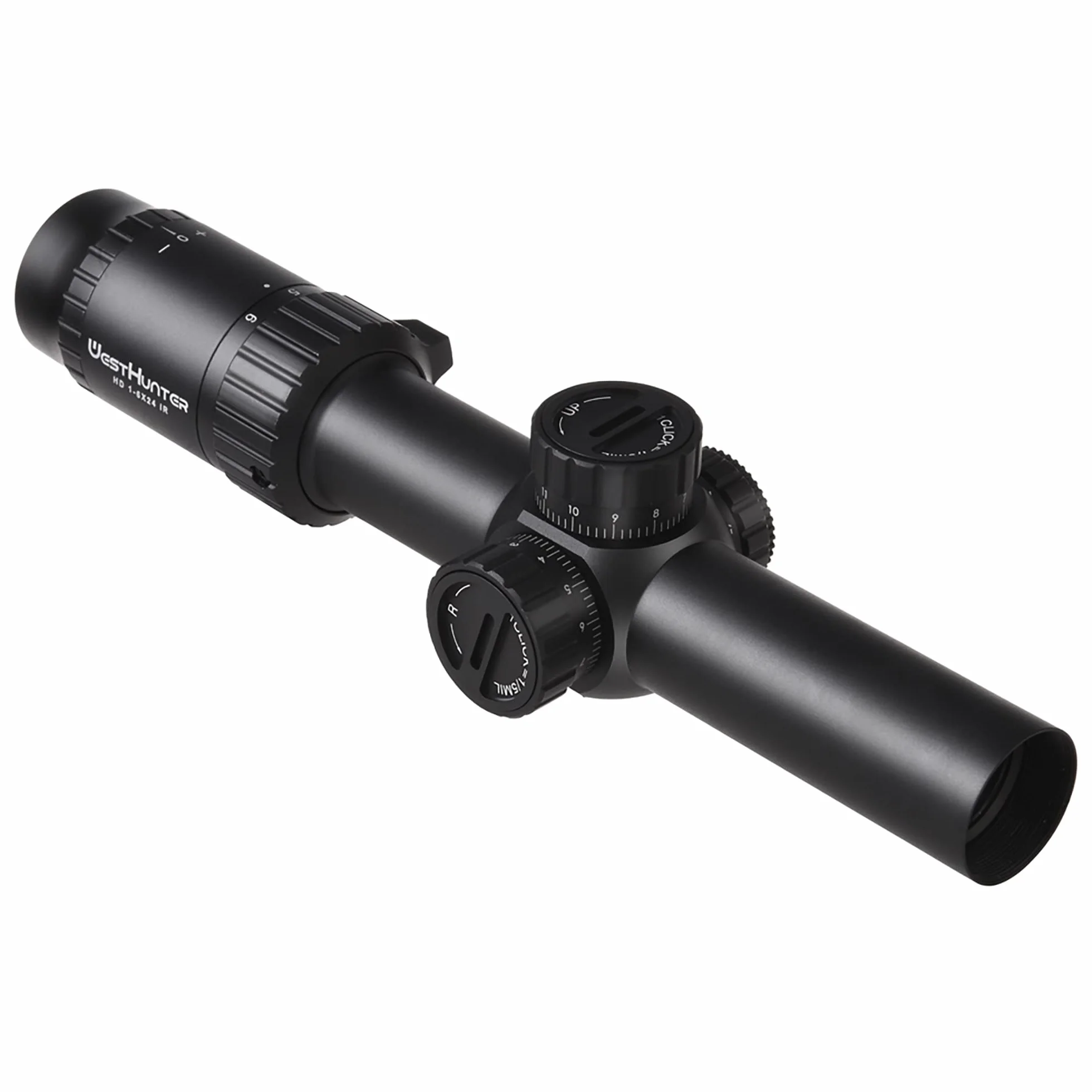 WestHunter Optics HD 1-6x24 IR LPVO Mirino Telescopico 30 mm Illuminazione Rosso/Verde Tattico 1/5 MIL Cannocchiali per Fucile