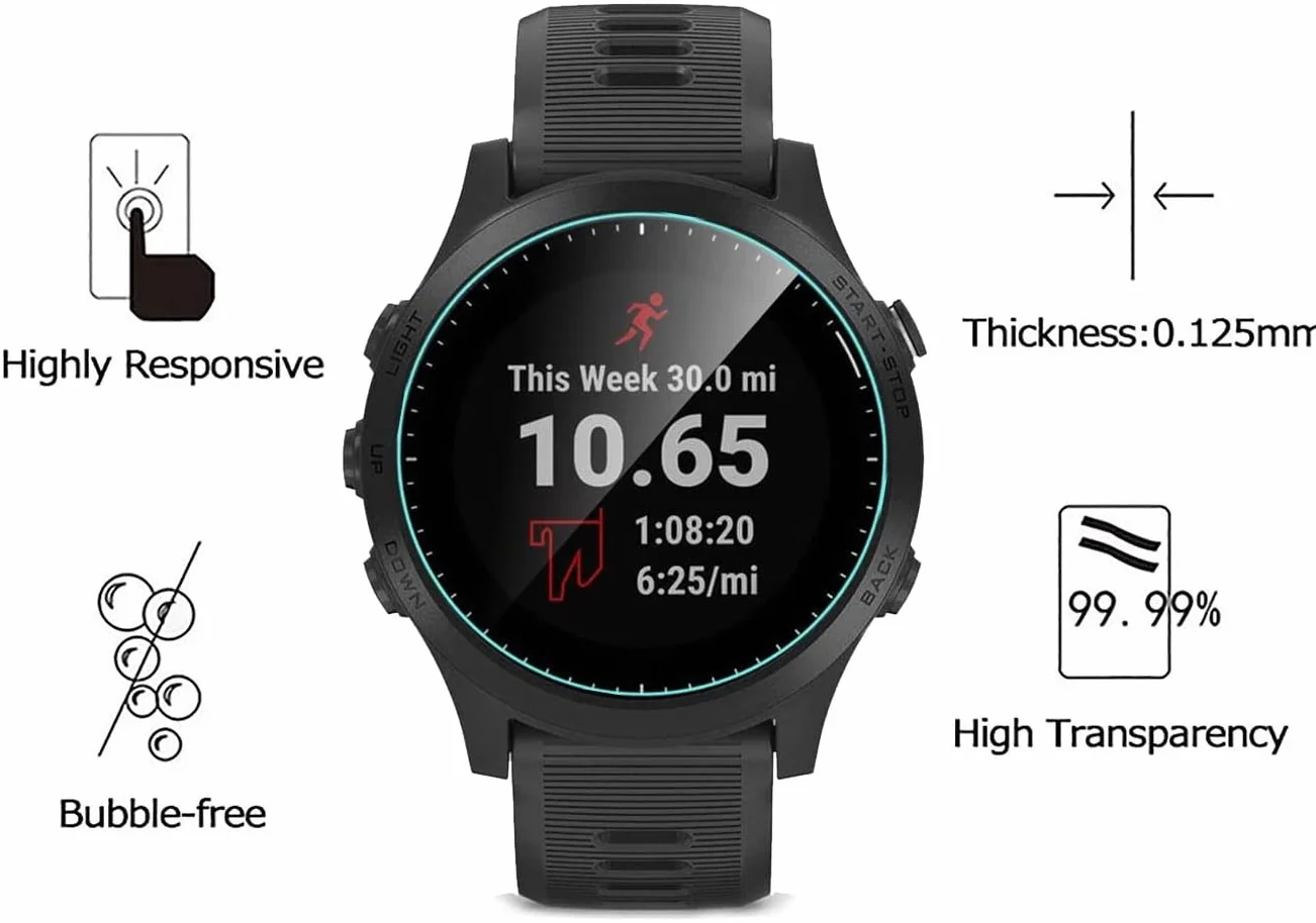 PHONILLICO Vetro temperato compatibile per Garmin Forerunner 945 [2 Pezzi] Pellicola Protettiva