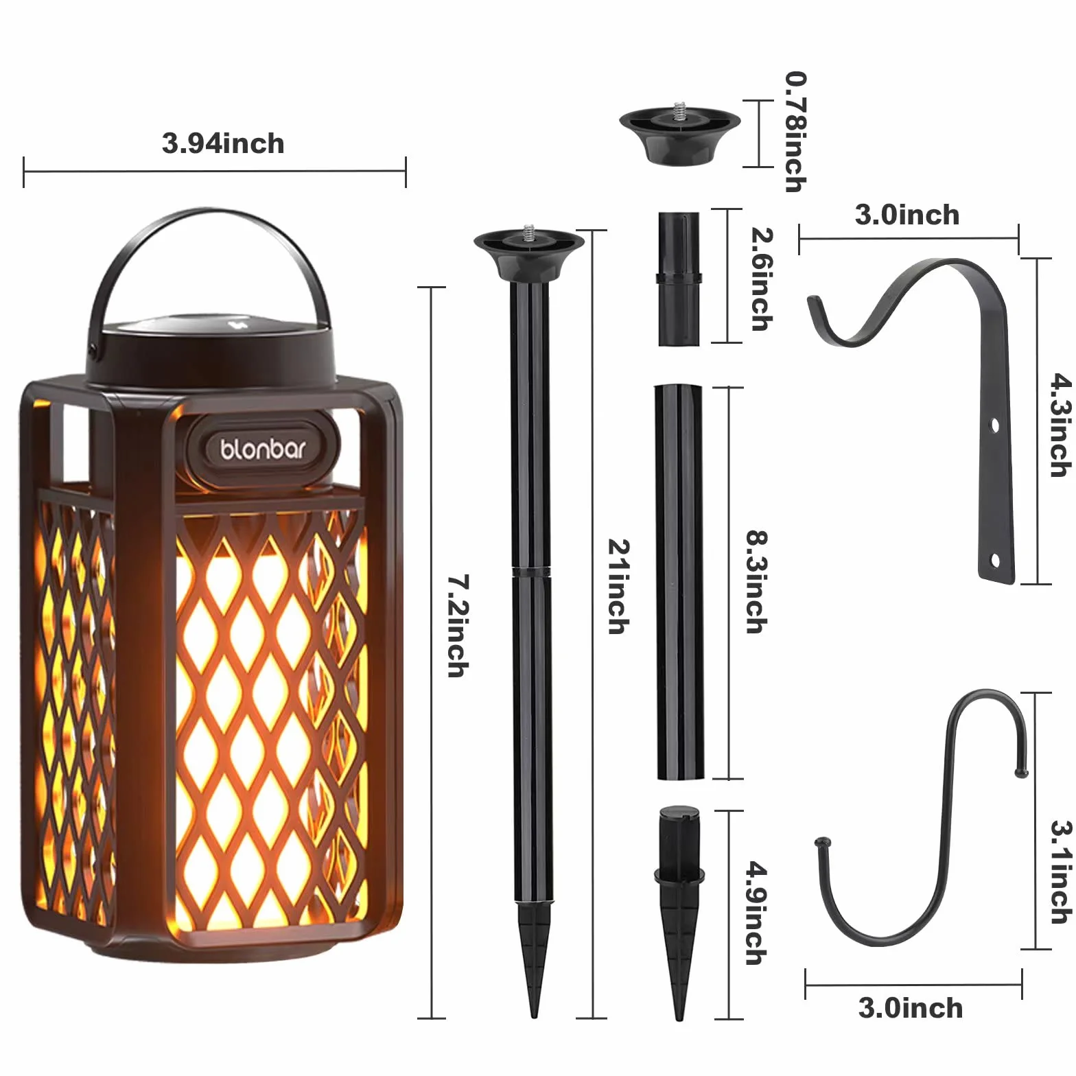 Blonbar Cassa Bluetooth Portatile 10W Altoparlante Bluetooth Potente Esterno con Effetto Fiamma Realistico 360° Suono Stereo Luce LED IP65