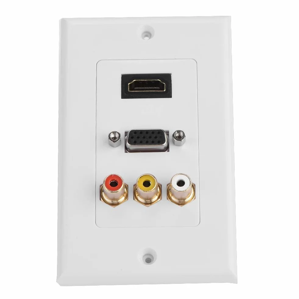 Socobeta Presa a Muro Tre in Uno Protezione Multi-Livello Pannello multimediale con Porta HDMI VGA