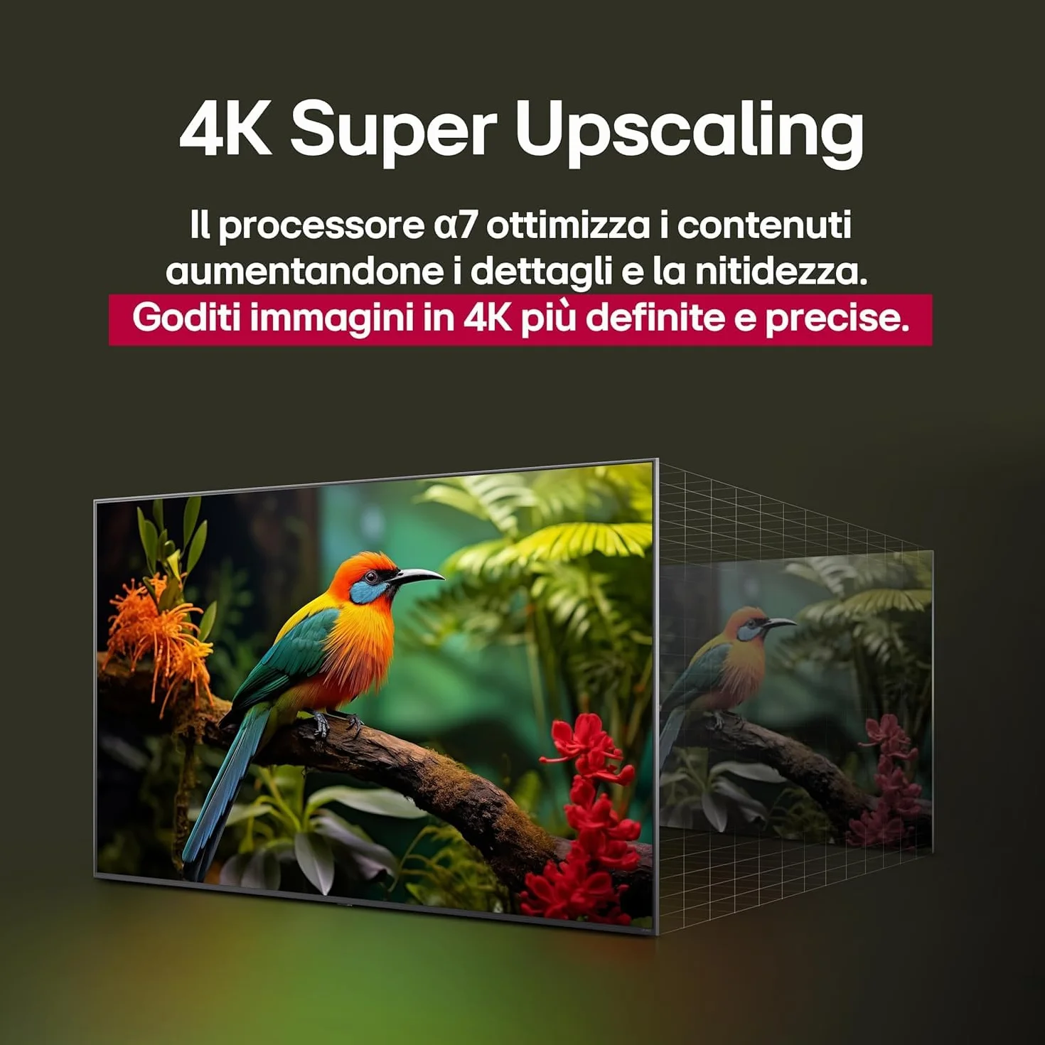 LG QNED AI QNED80 TV 43 pollici Smart TV 4K Processore α7 Gen8 Dynamic QNED Color Design Super Slim webOS AI Gaming VRR 4K@60Hz 43QNED80A6A