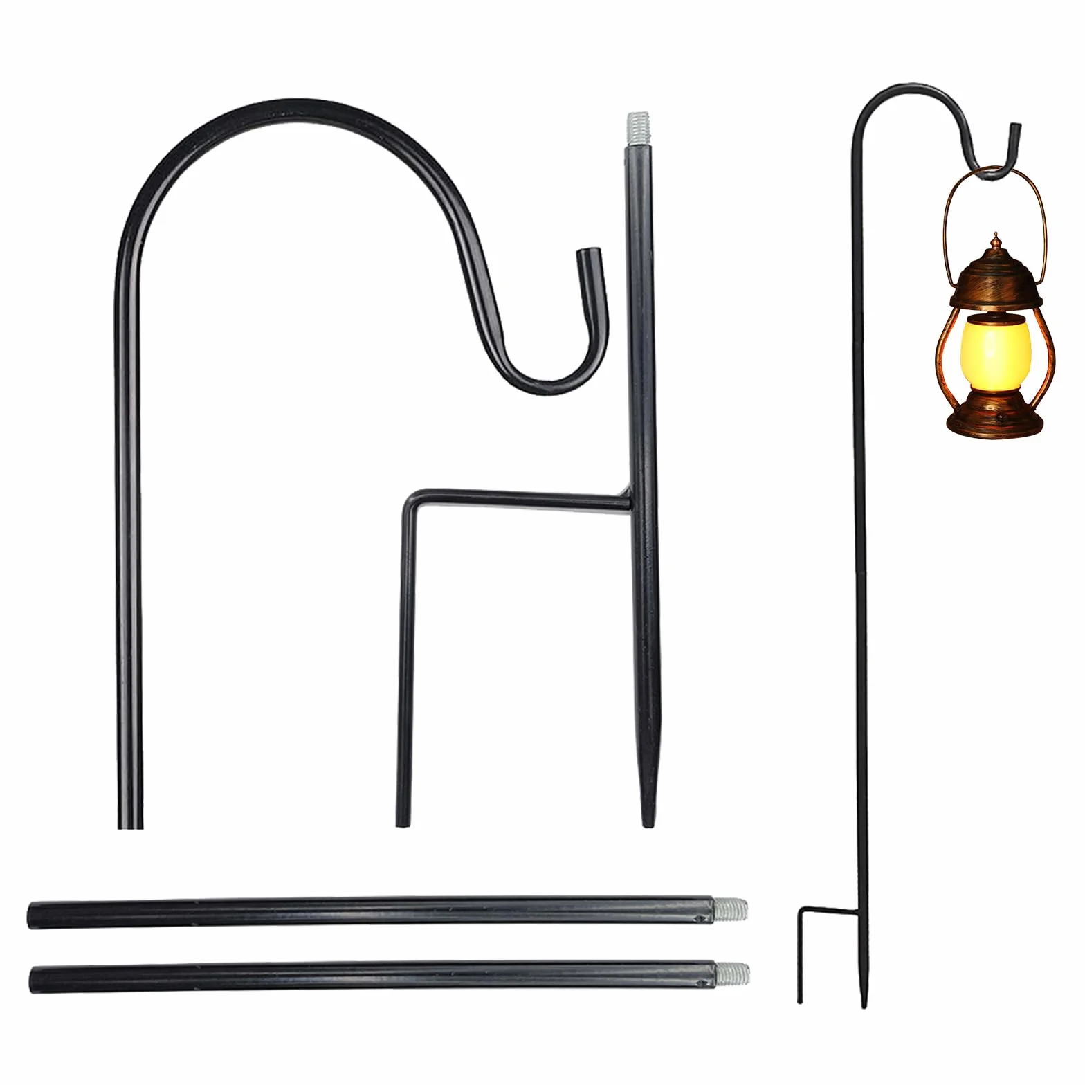 Gancio da Pastore per Esterni, Ganci da Pastore da Giardino, Metallo Palo da Giardino, Adatto per Appendere Gabbie per Uccelli, Lanterne, Cestini per Piante, Decorazioni Nuziali, 120cm