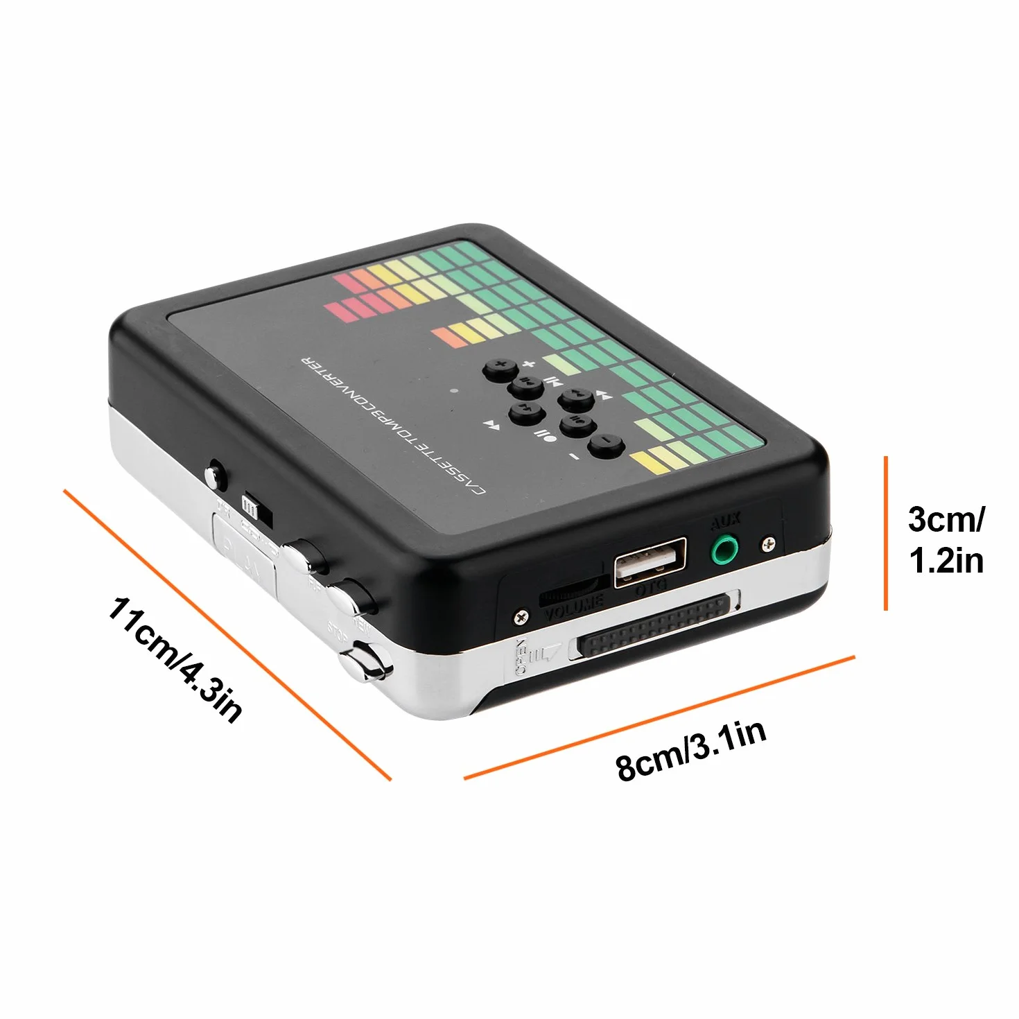 BlumWay Convertitore da cassette a MP3 tramite unità USB, convertitore di cassette digitale Audio Music Tape con auricolare